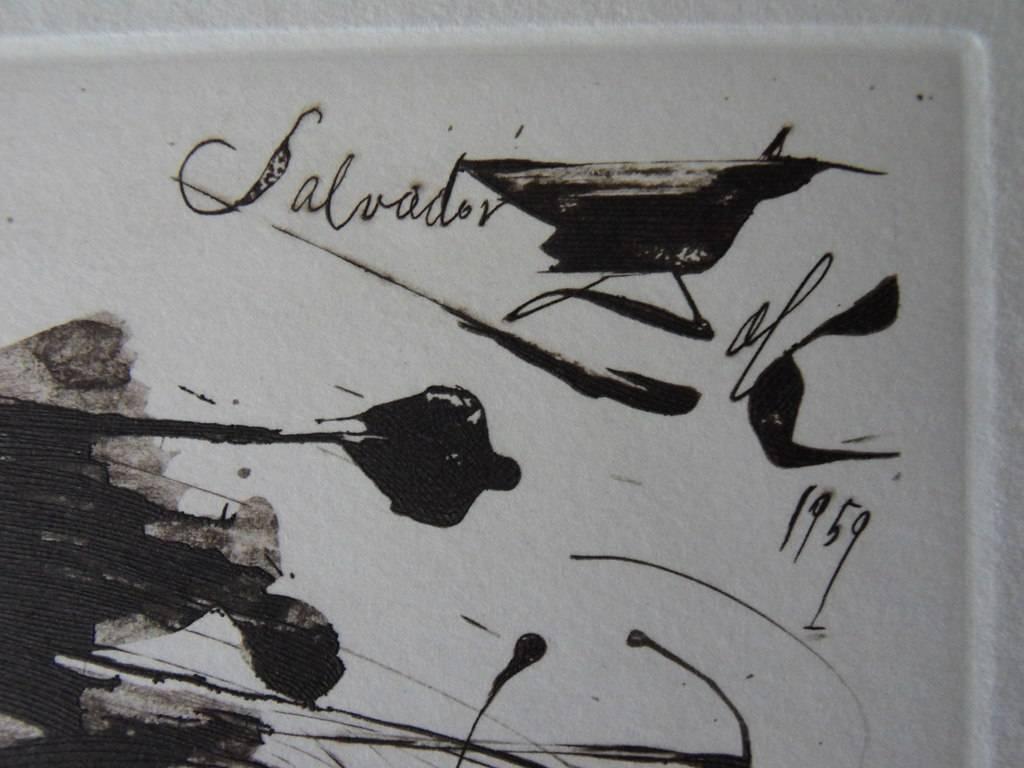 Bicycle, Tour de France 1959 - Original signed etching - 100 copies - Print by Salvador Dalí
