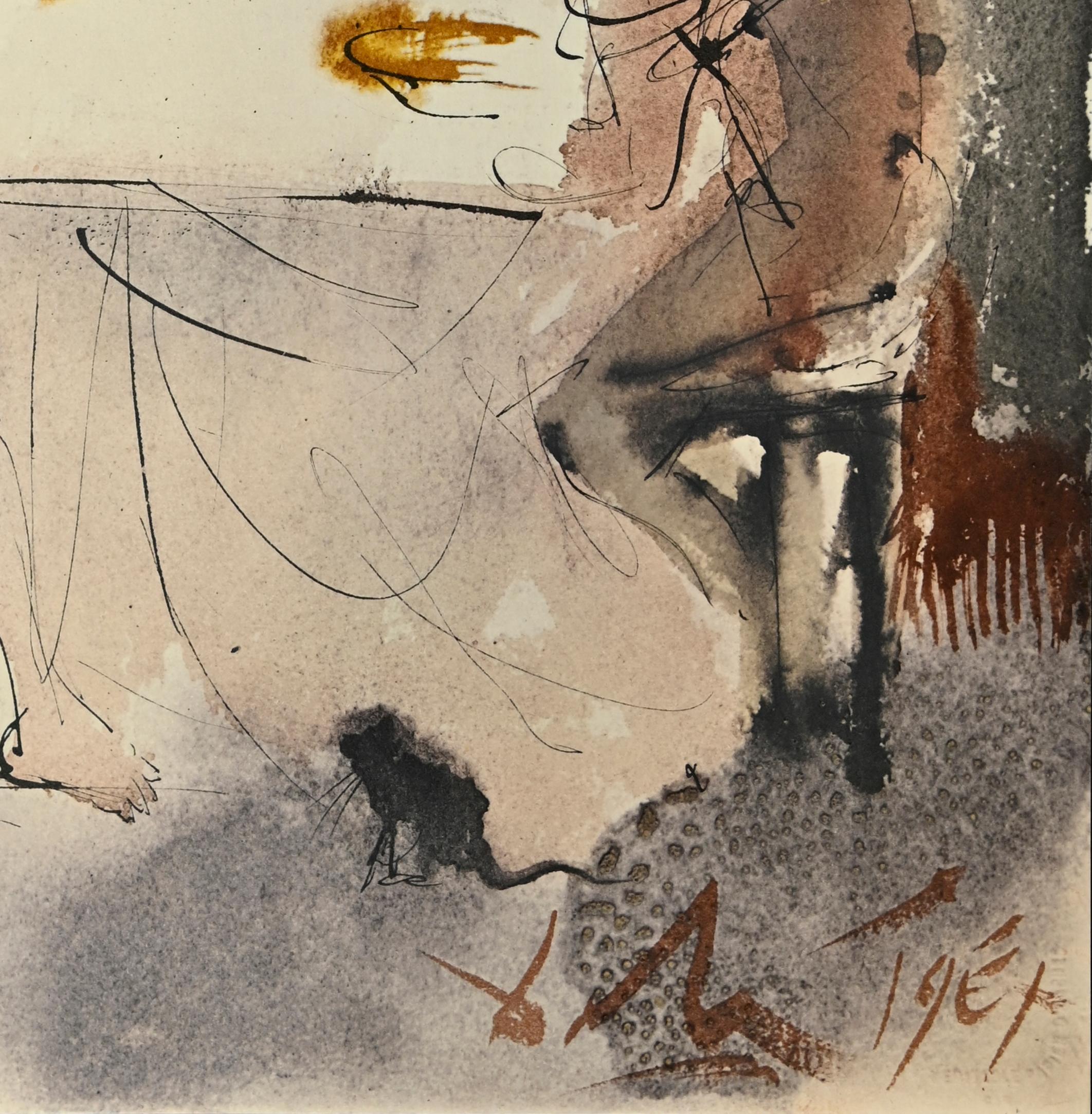 Pane in bianco - Litografia - 1964 - Print di Salvador Dalí