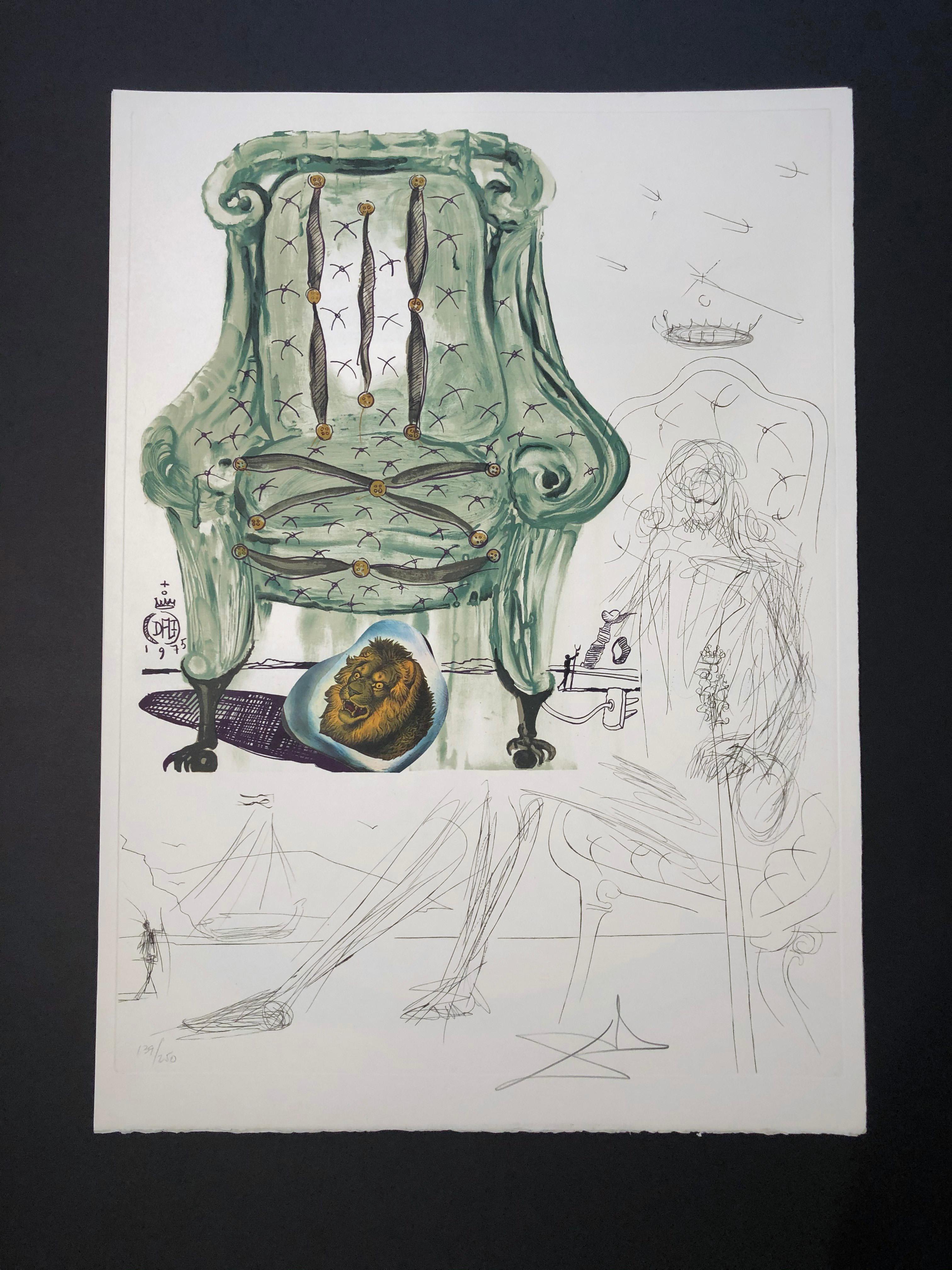 Breathing Pneumatic Armchair - Print by Salvador Dalí