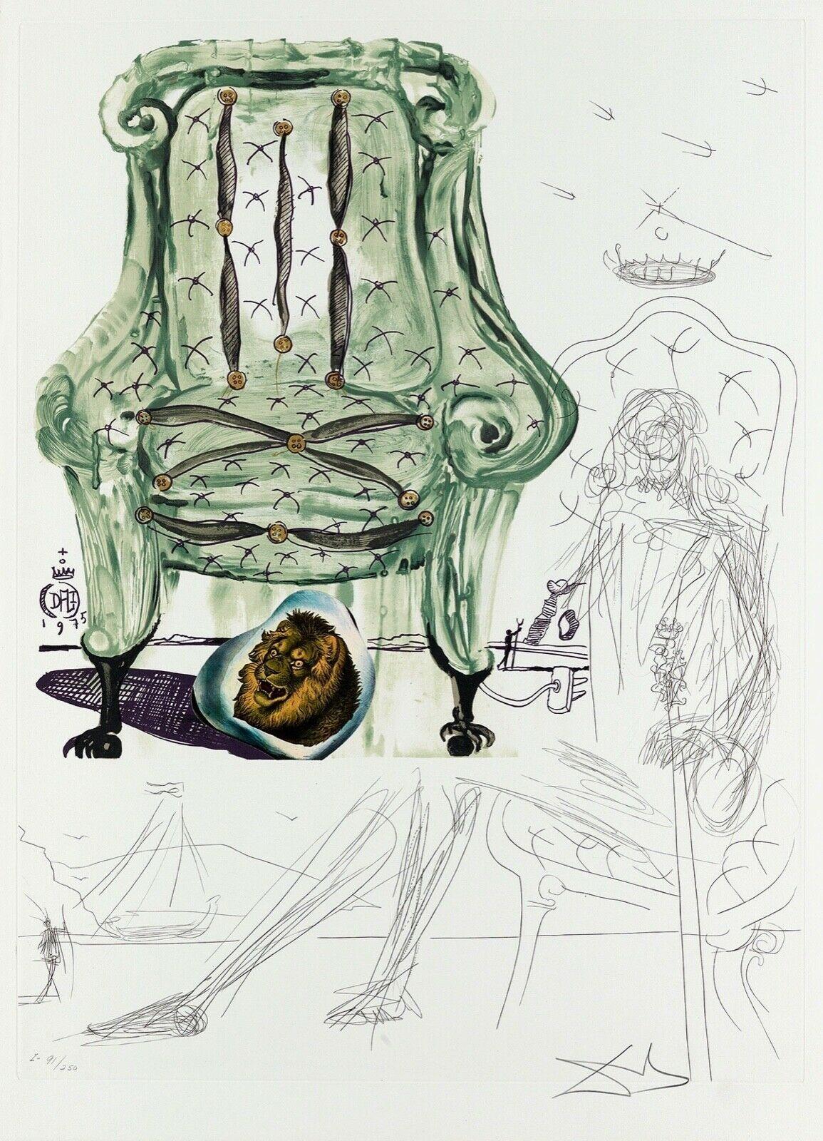 Salvador Dalí Landscape Print - Breathing Pneumatic Armchair (Imagination & Objects Portfolio), Salvador Dali