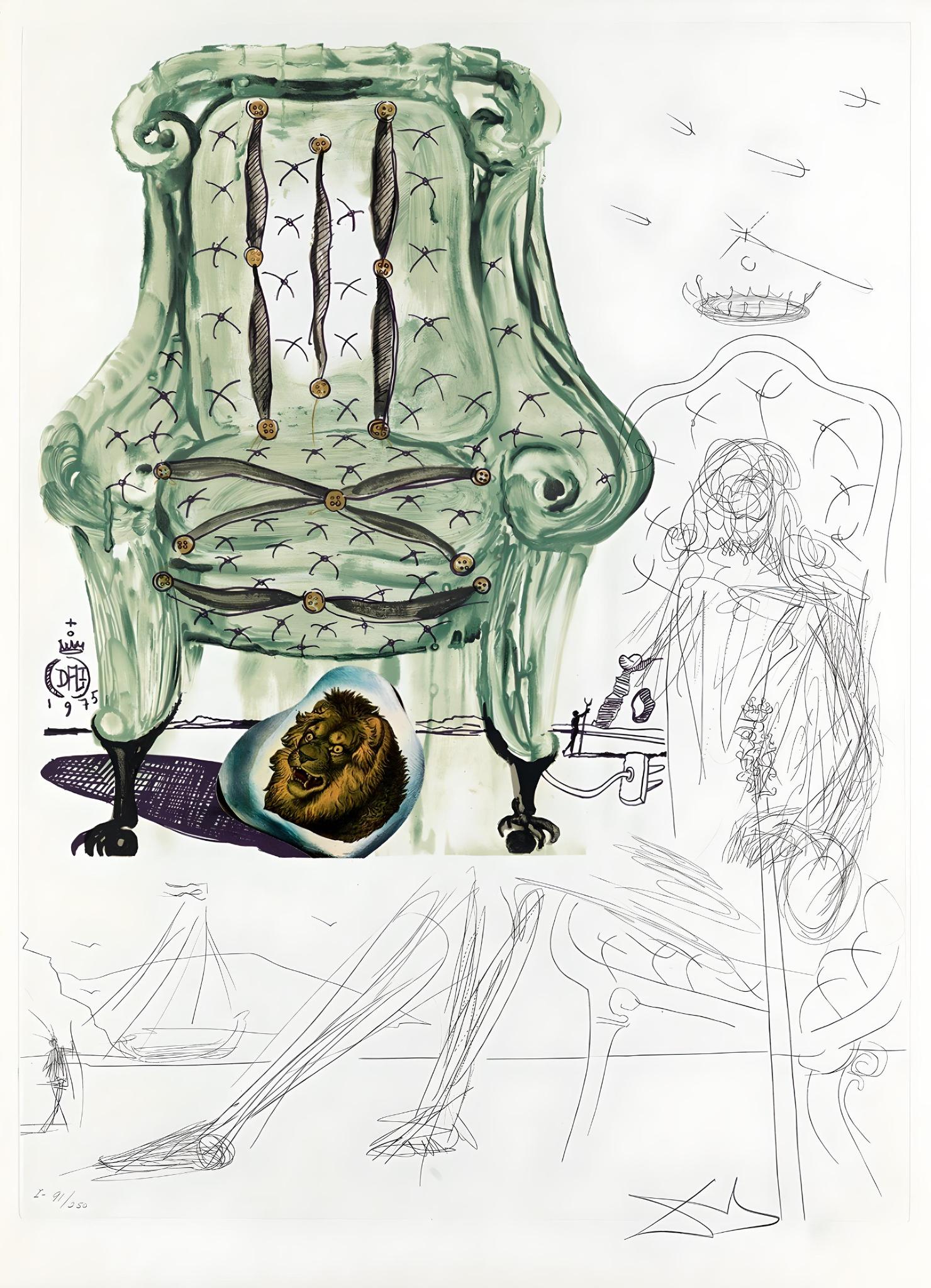 Salvador Dalí Landscape Print - Breathing Pneumatic Armchair (Michler/Löpsinger 82; Field 75-11E), Salvador Dali
