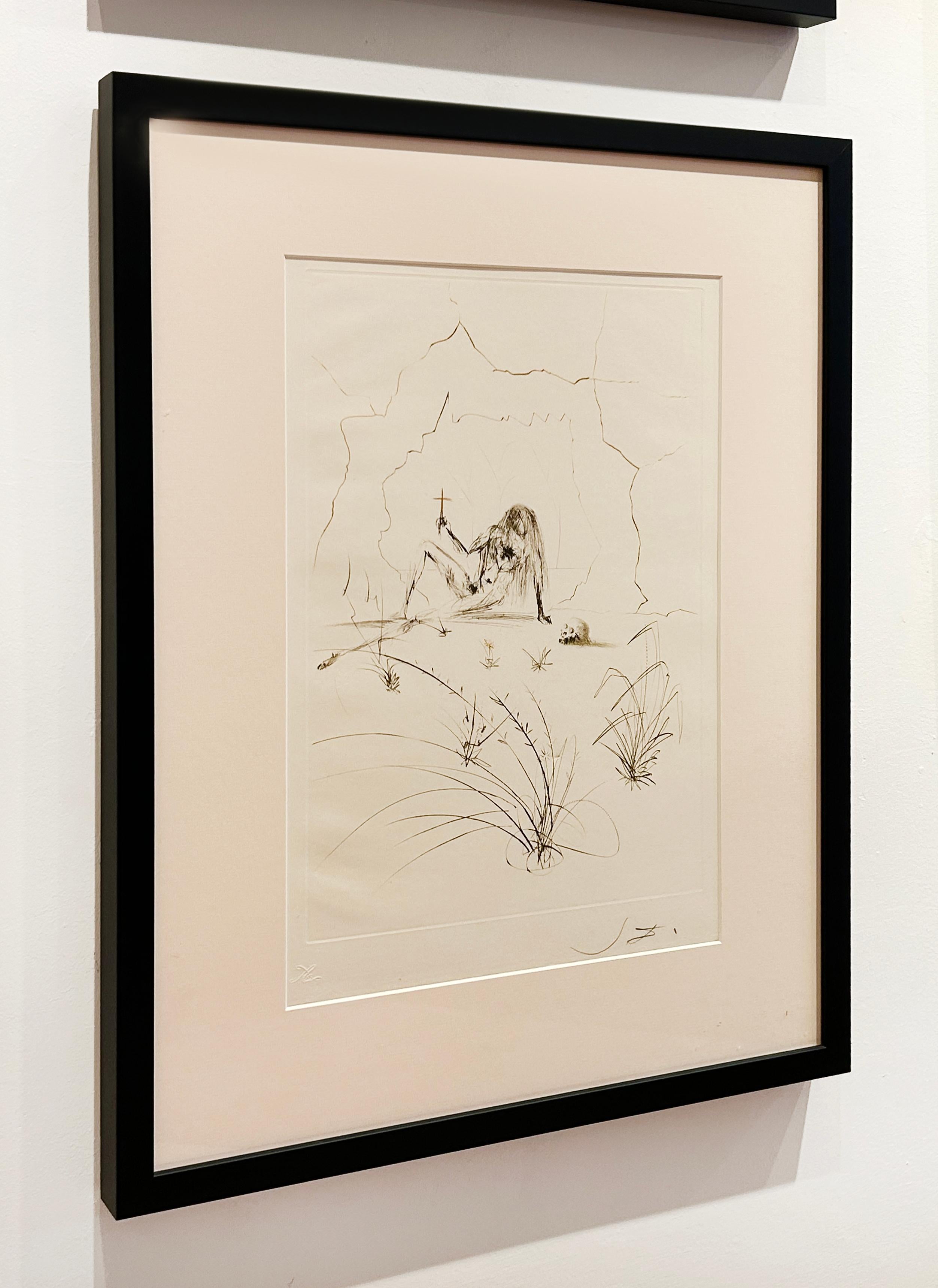 Hermano Ogrin el Ermitaño - Figurative Print Beige de Salvador Dalí