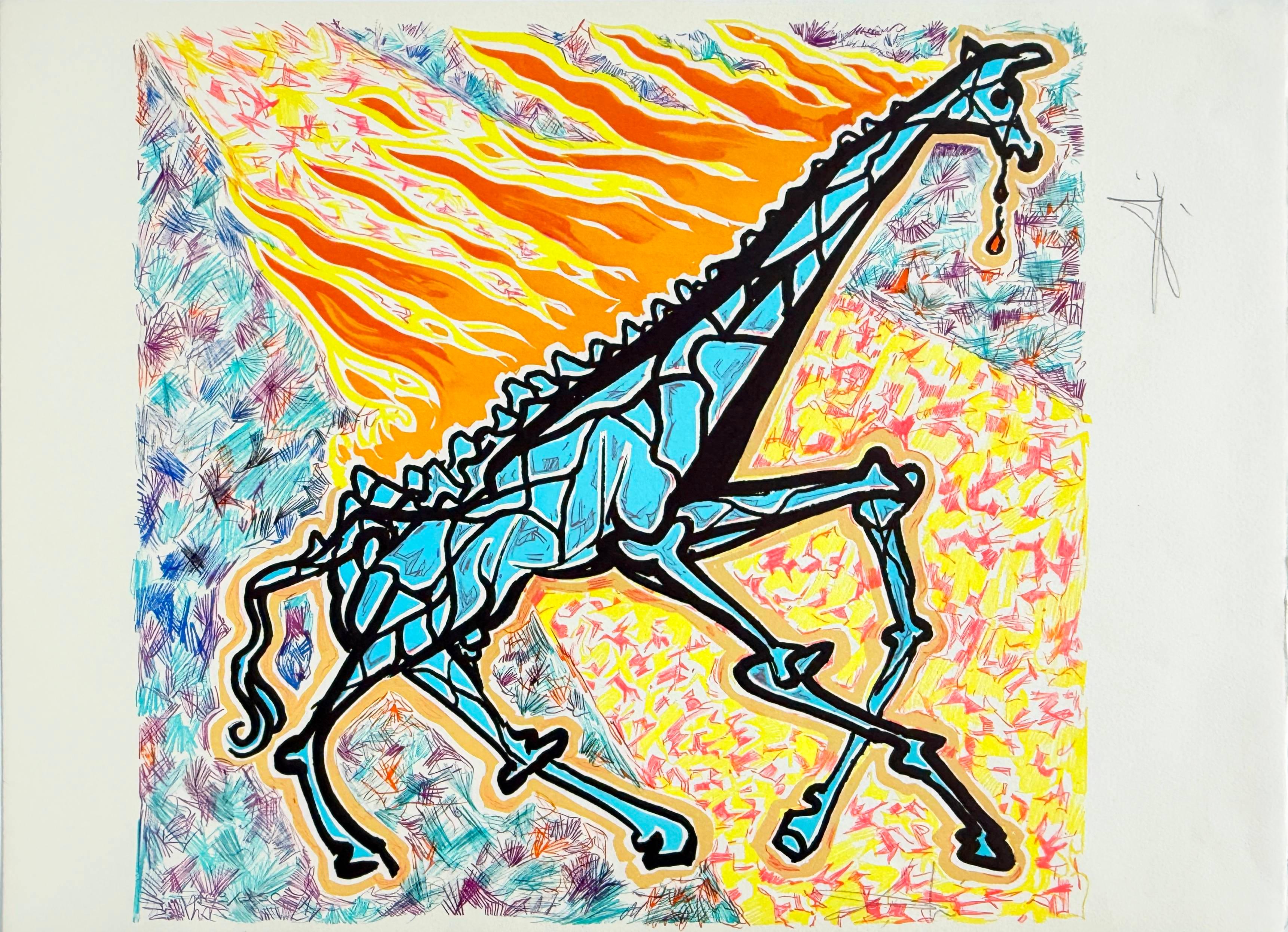 Print de Salvador Dalí - Jirafa en llamas
