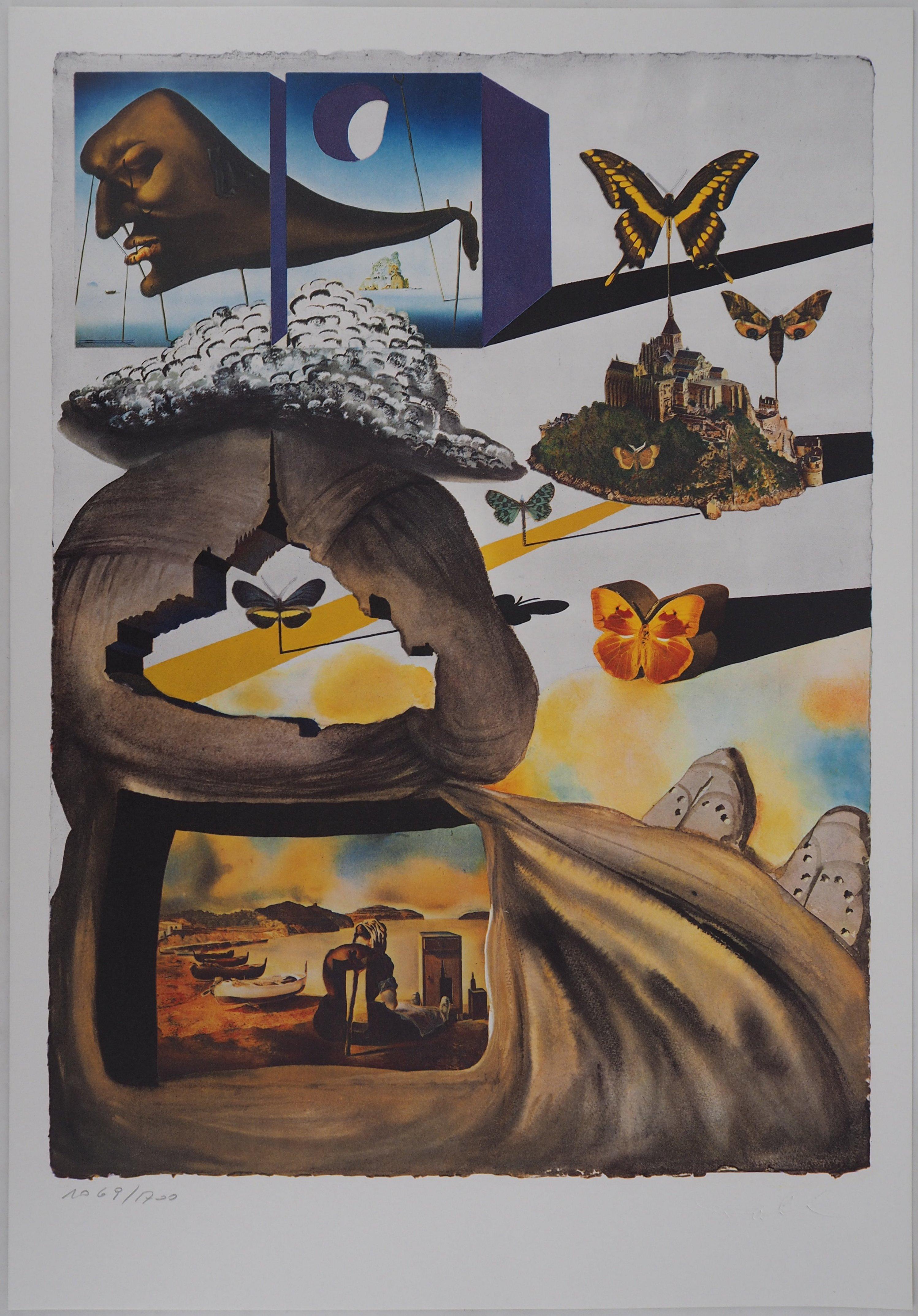 Salvador Dalí Figurative Print - Butterfly suite : Normandy - heliogravure - 1969 (Field #69-2 B)