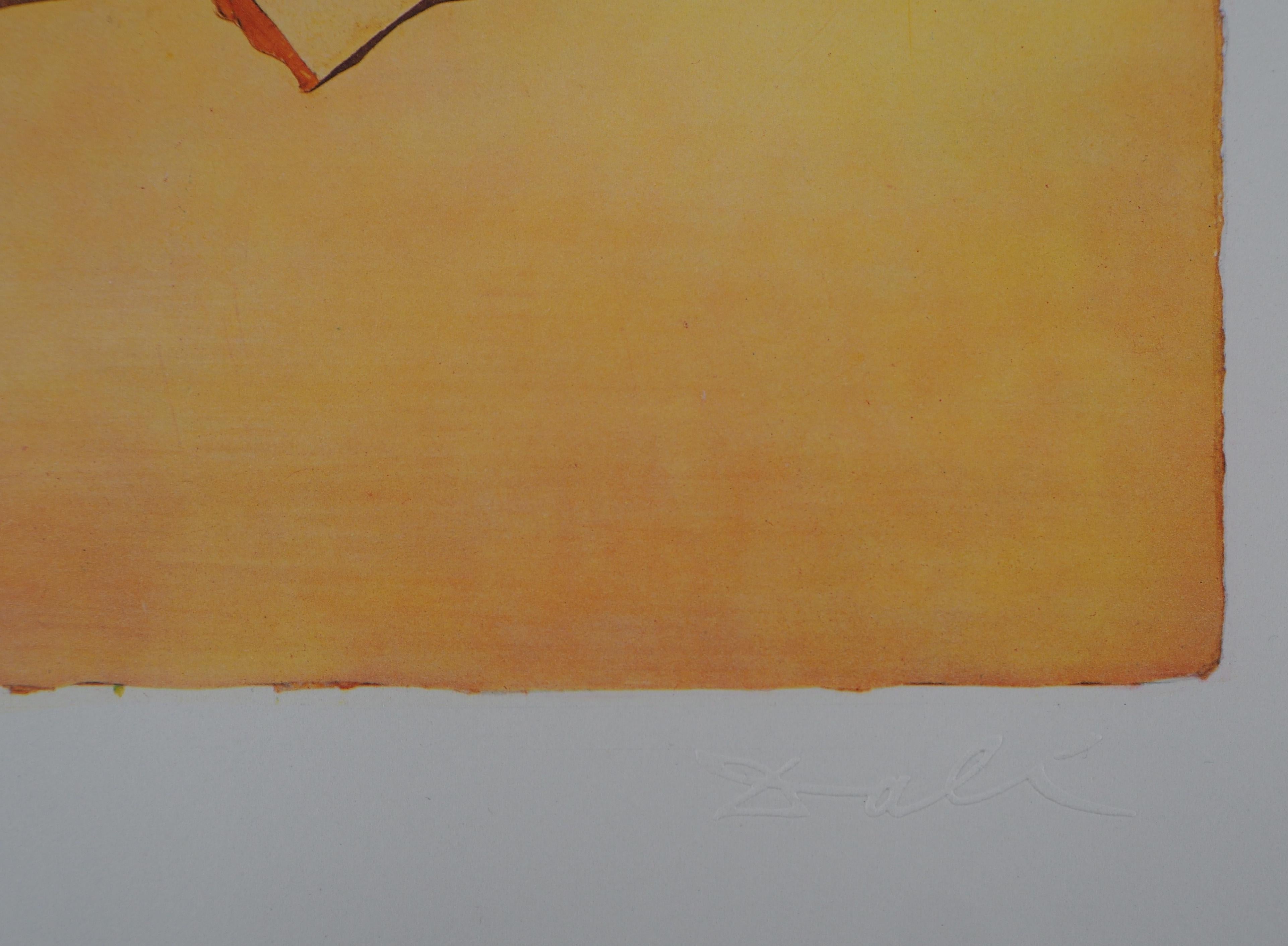 Salvador DALI (1904-1969)
Schmetterlingssuite : Roussillon, 1969

Heliogravüre / Photogravüre nach einem Originalentwurf von Dali
Blindstempel Signatur unten rechts
Nummeriert / 1700 Exemplare
Gedruckt in der Dräger-Werkstatt
Auf Vellum 53,5 x 37 cm