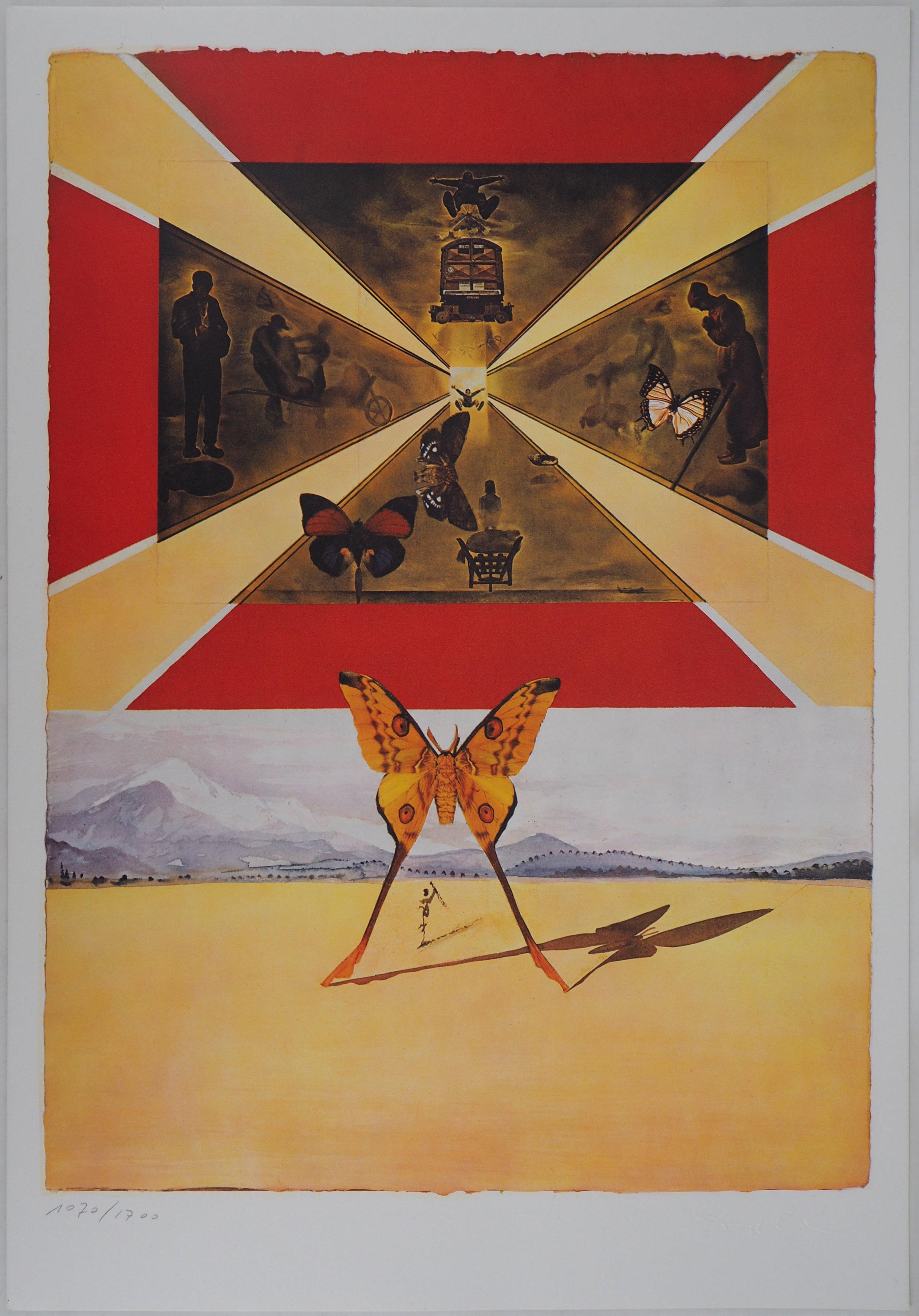 Salvador Dalí Landscape Print - Butterfly suite : Roussillon - Heliogravure - 1969 (Field #69-2 E)