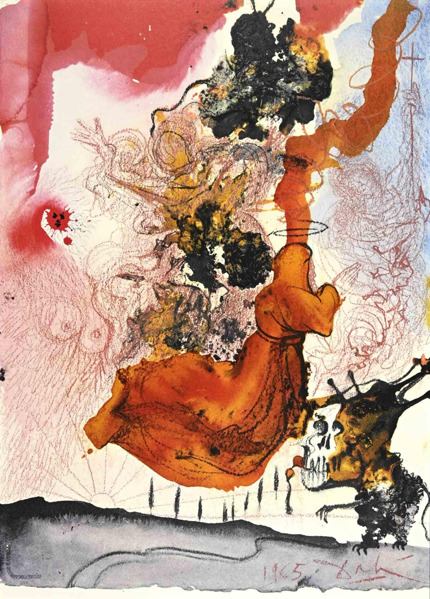 Salvador Dalí Print – Cadaver in sepulchro Elisei – Lithographie – 1964