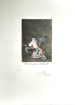 Capricho de Goya n°4 - Héliogravure and Pochoir - 1977