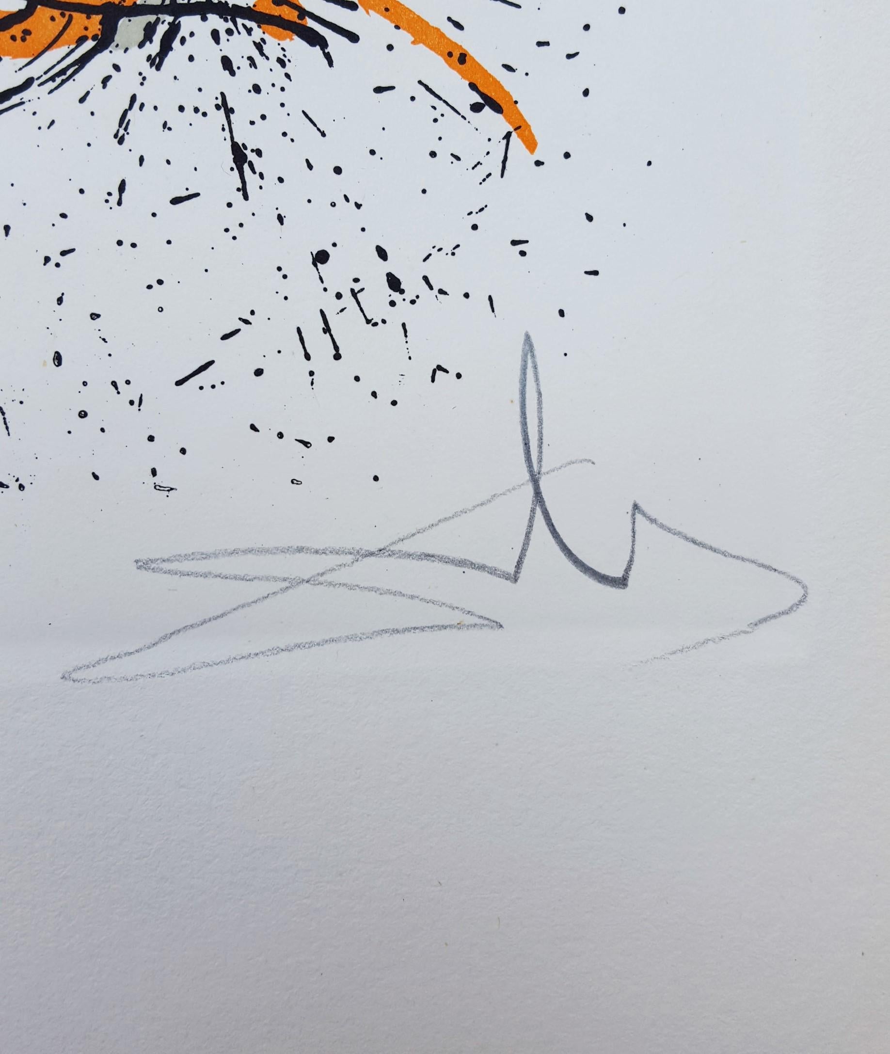 An original signed etching on Guarro paper by Spanish artist Salvador Dali (1904-1989) titled 
