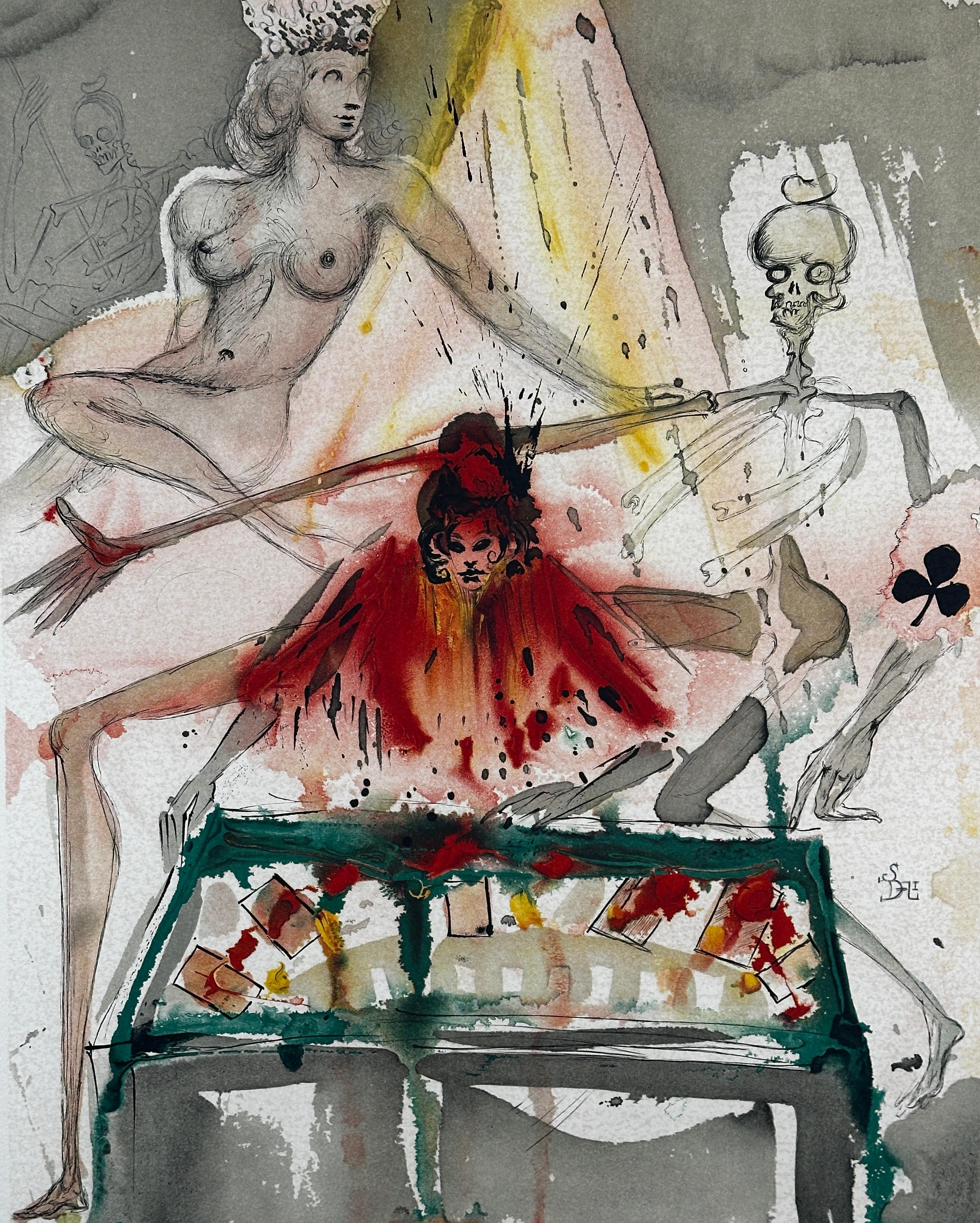 Carmen Les cartes Spell Death to Carmen - Print de Salvador Dalí
