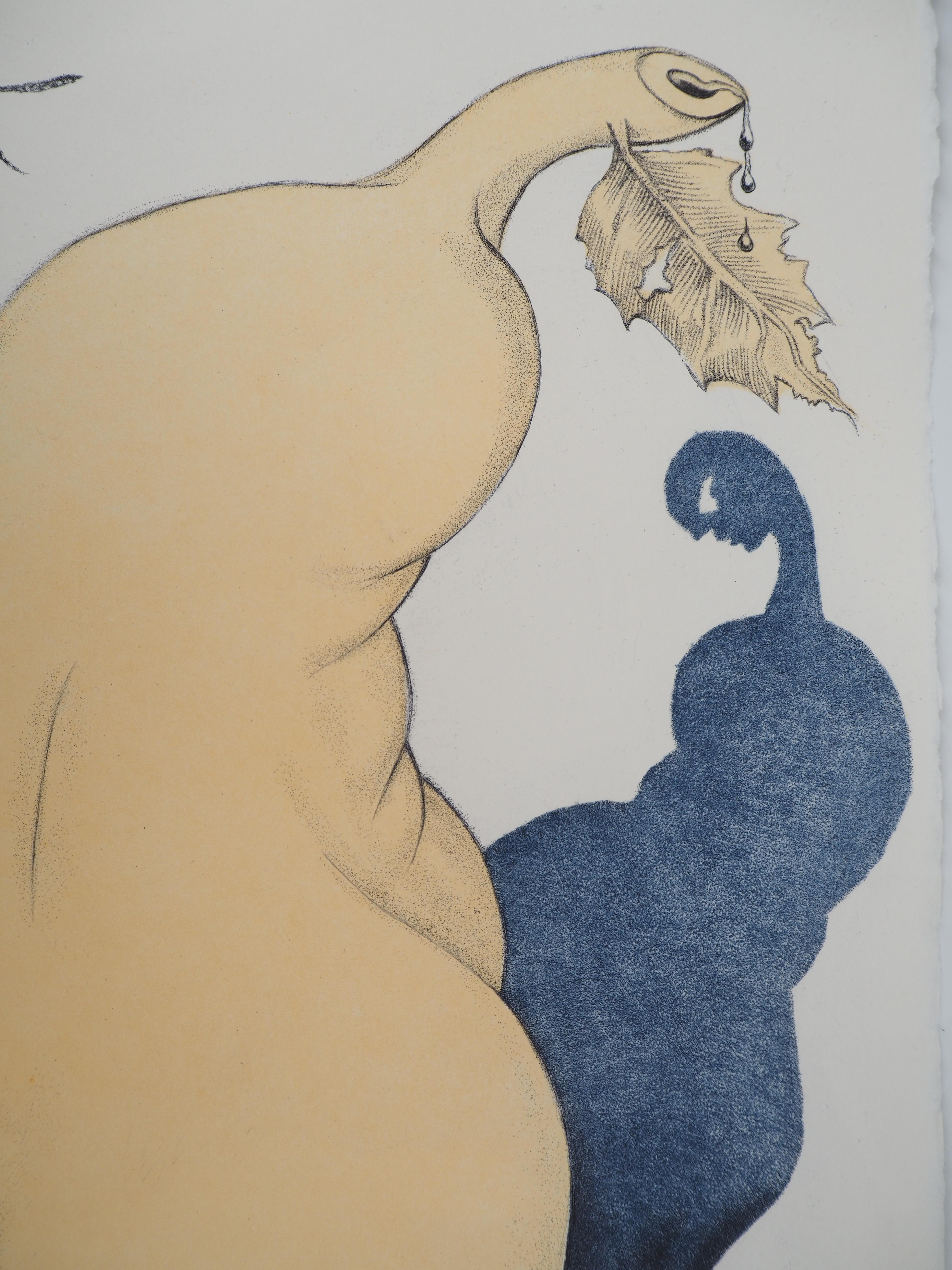 Casanova : Una pera per la sete - Incisione originale (Campo #67-4 I) - Still-Life Print Marrone di Salvador Dalí