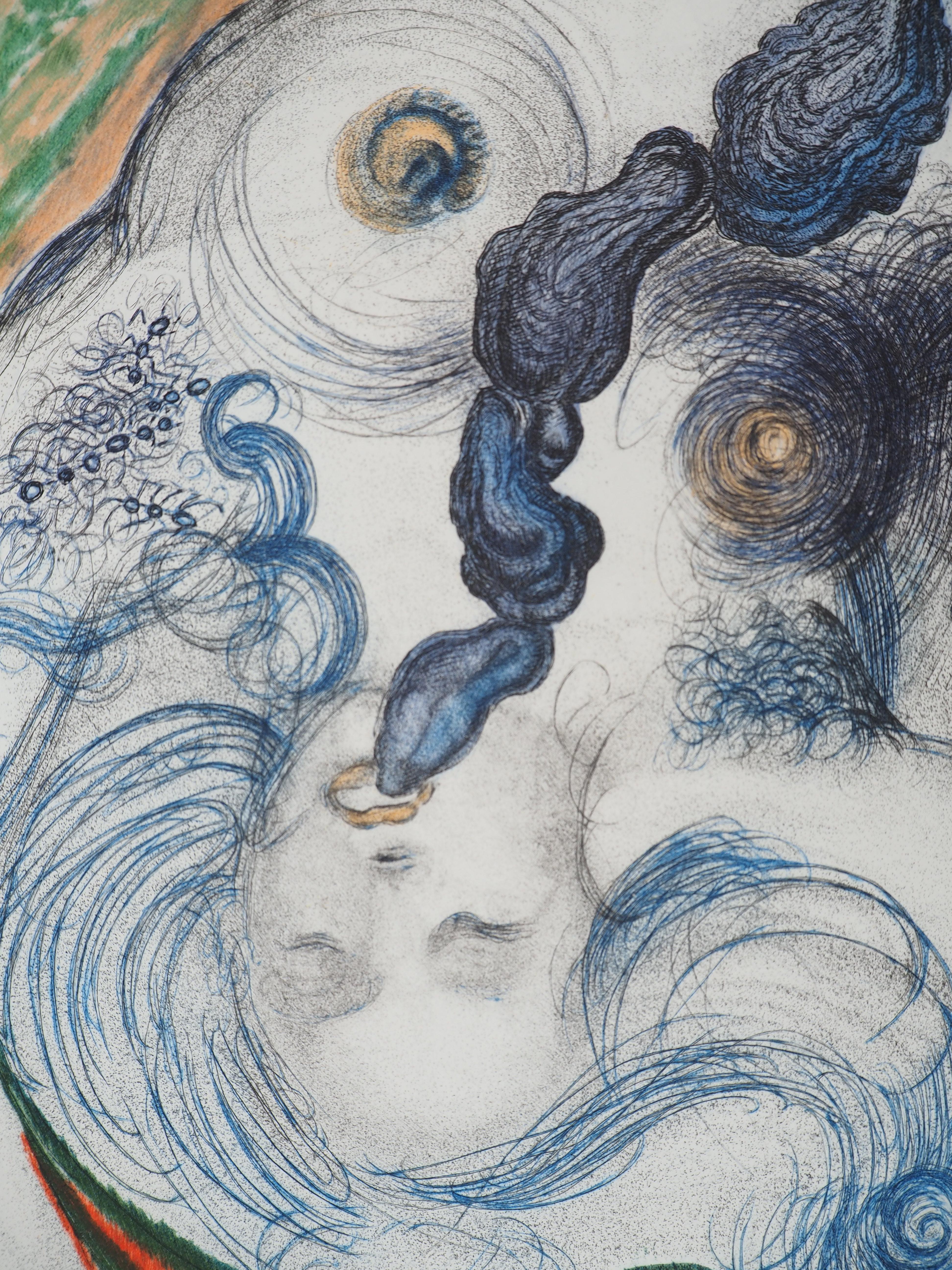 Casanova : Ostra Afrodisíaca - Grabado original (Campo #67-4 J) - Nude Print Gris de Salvador Dalí