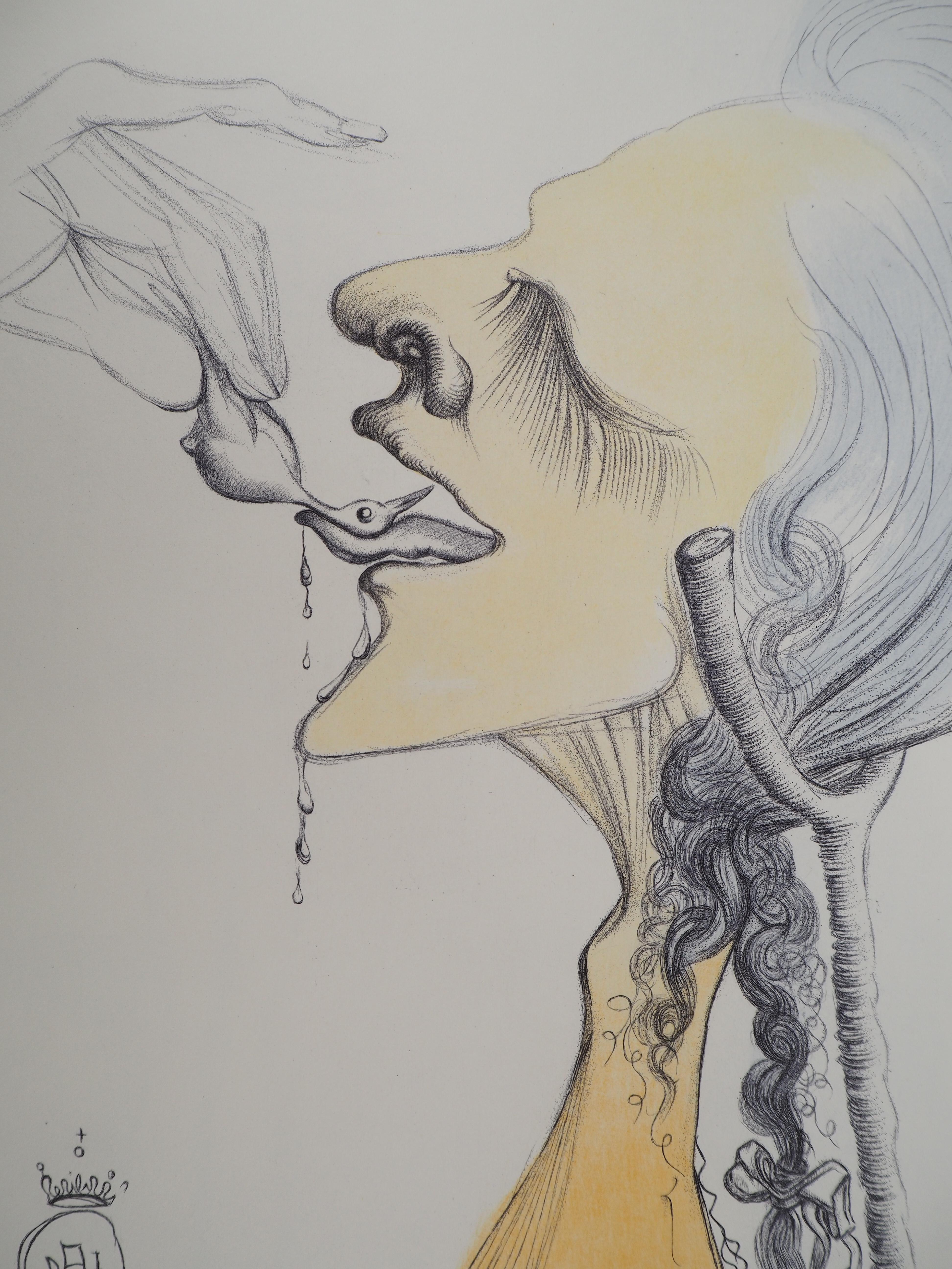 Casanova : Uccello sulla lingua - Incisione originale (Campo #67-4 F) - Print di Salvador Dalí