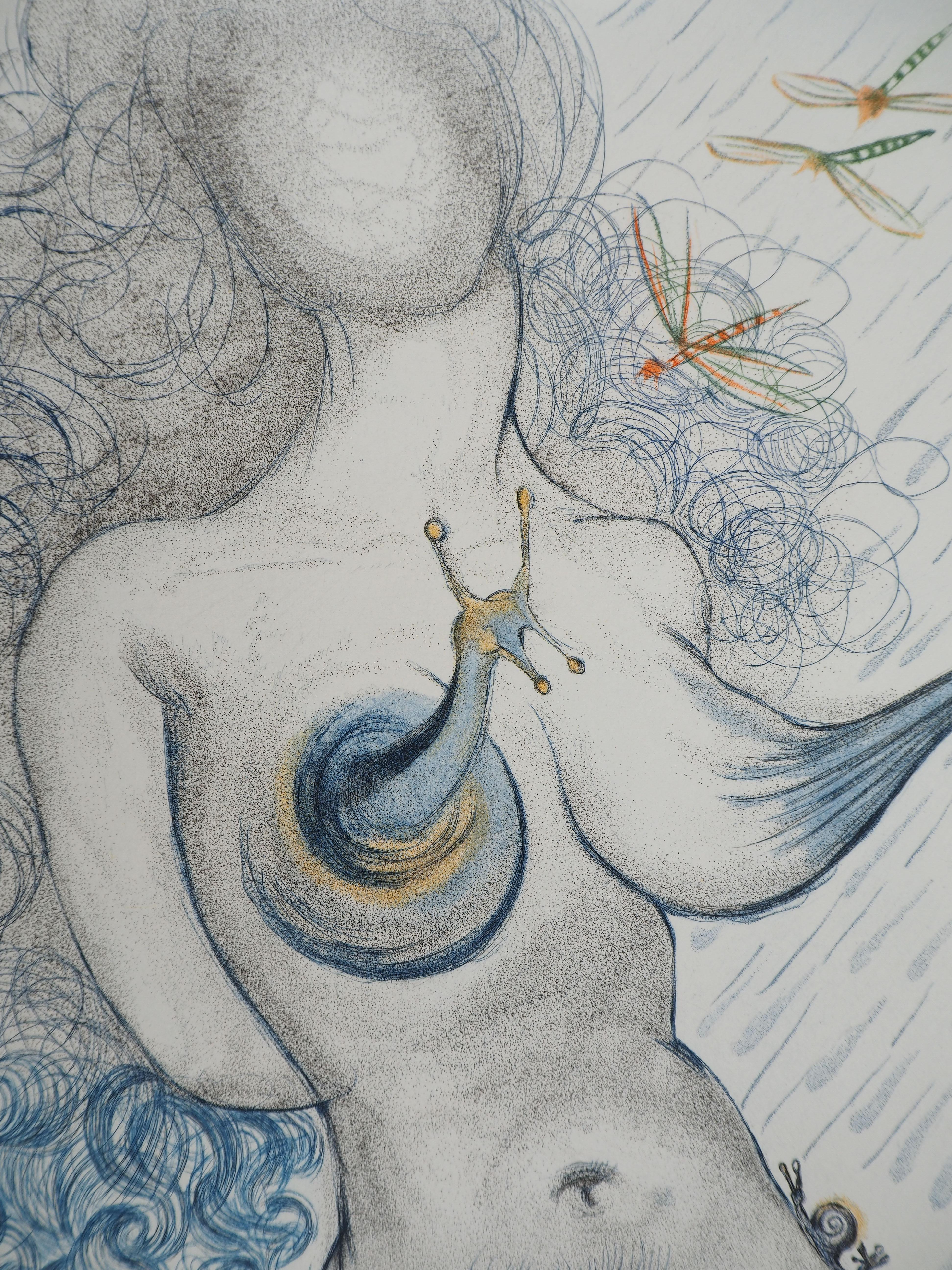 Casanova : Signora delle lumache - Incisione originale (Campo #67-4 K) - Print Surrealismo di Salvador Dalí