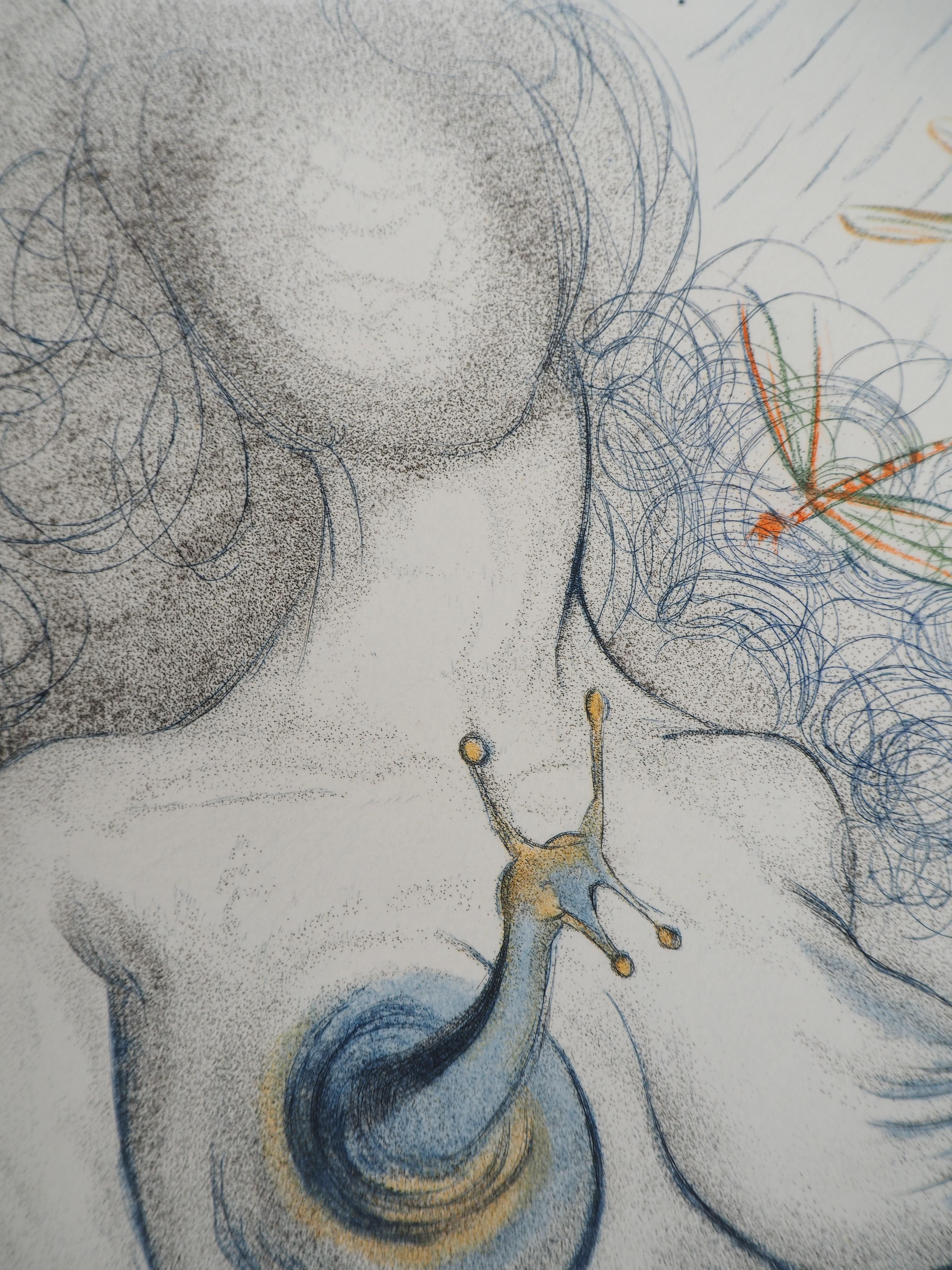 Salvador DALI (1904-1969)
Casanova : La donna lumaca, 1967

Incisione originale
Firmato nel piatto
Su Vellum Rives 38 x 28 cm (c. 14,9 x 11 pollici)

RIFERIMENTI :
- Catalogo ragionato Field #67-4 K.
- Catalogo ragionato Michler e Lopsinger