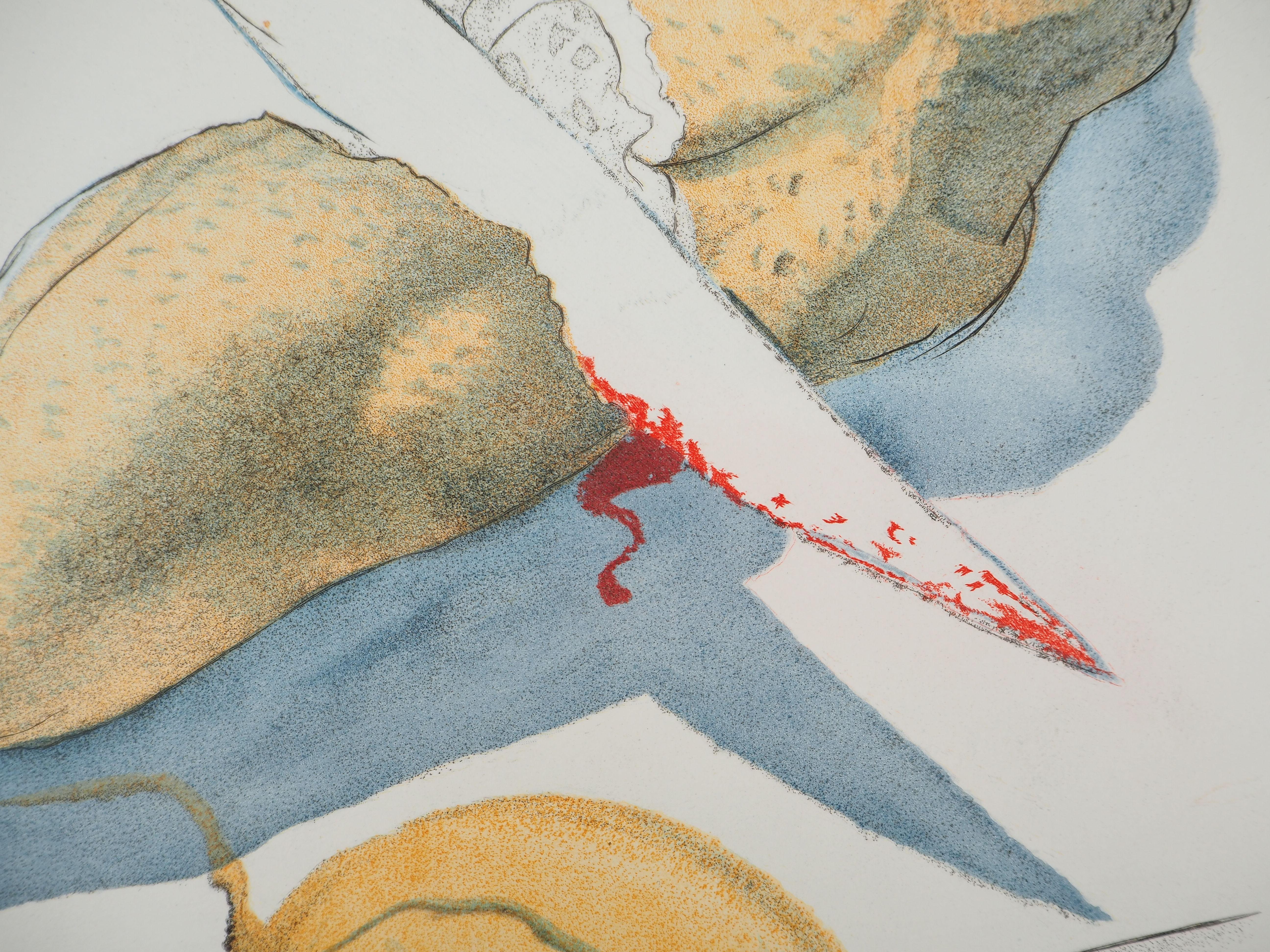 Casanova : Sommelier Amore con cetriolo - Incisione originale (Campo #67-4E) - Figurative Print Grigio di Salvador Dalí