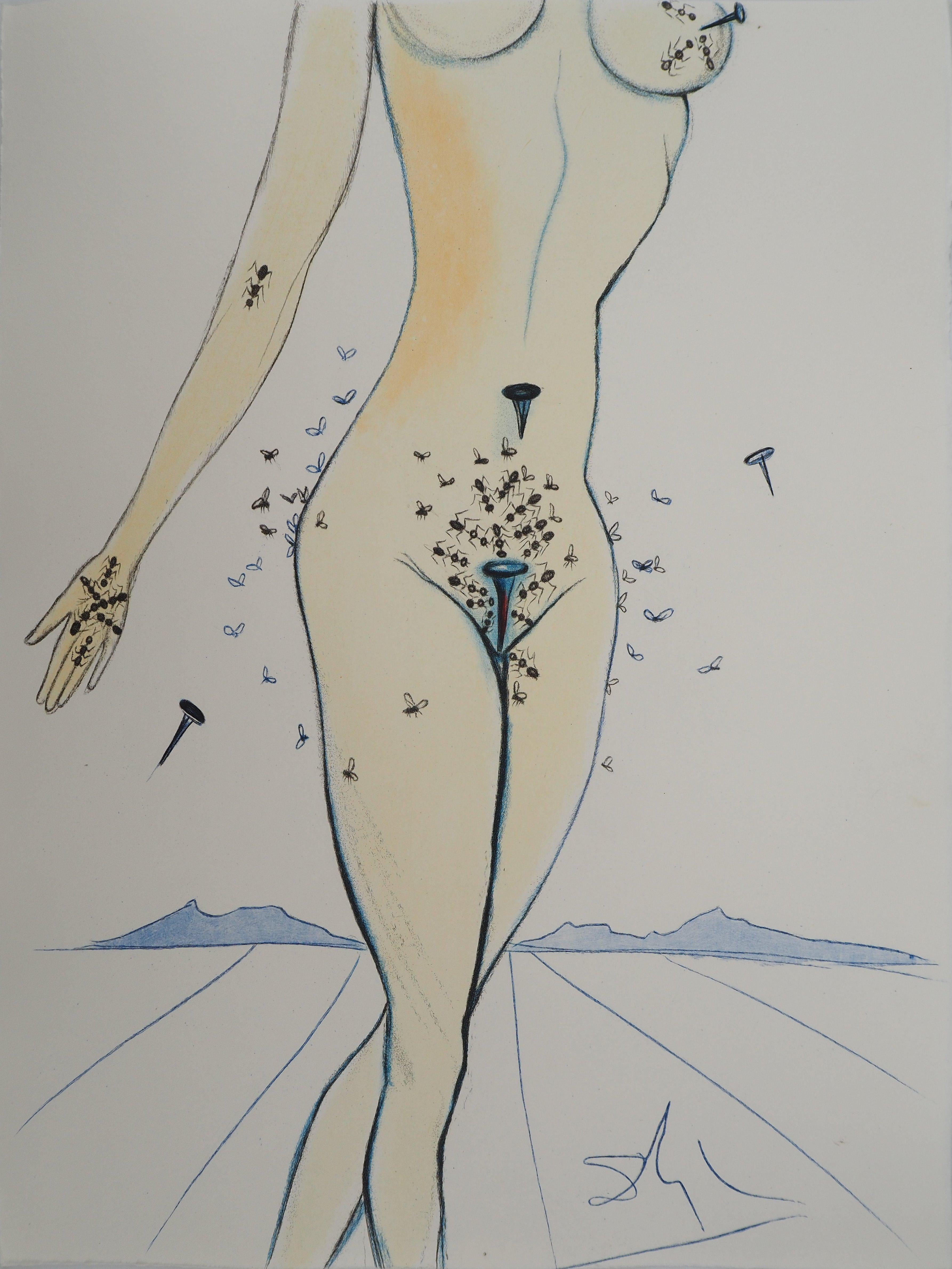 Nude Print de Salvador Dalí - Casanova : Mujer espigada - Grabado original (Campo #67-4 B)