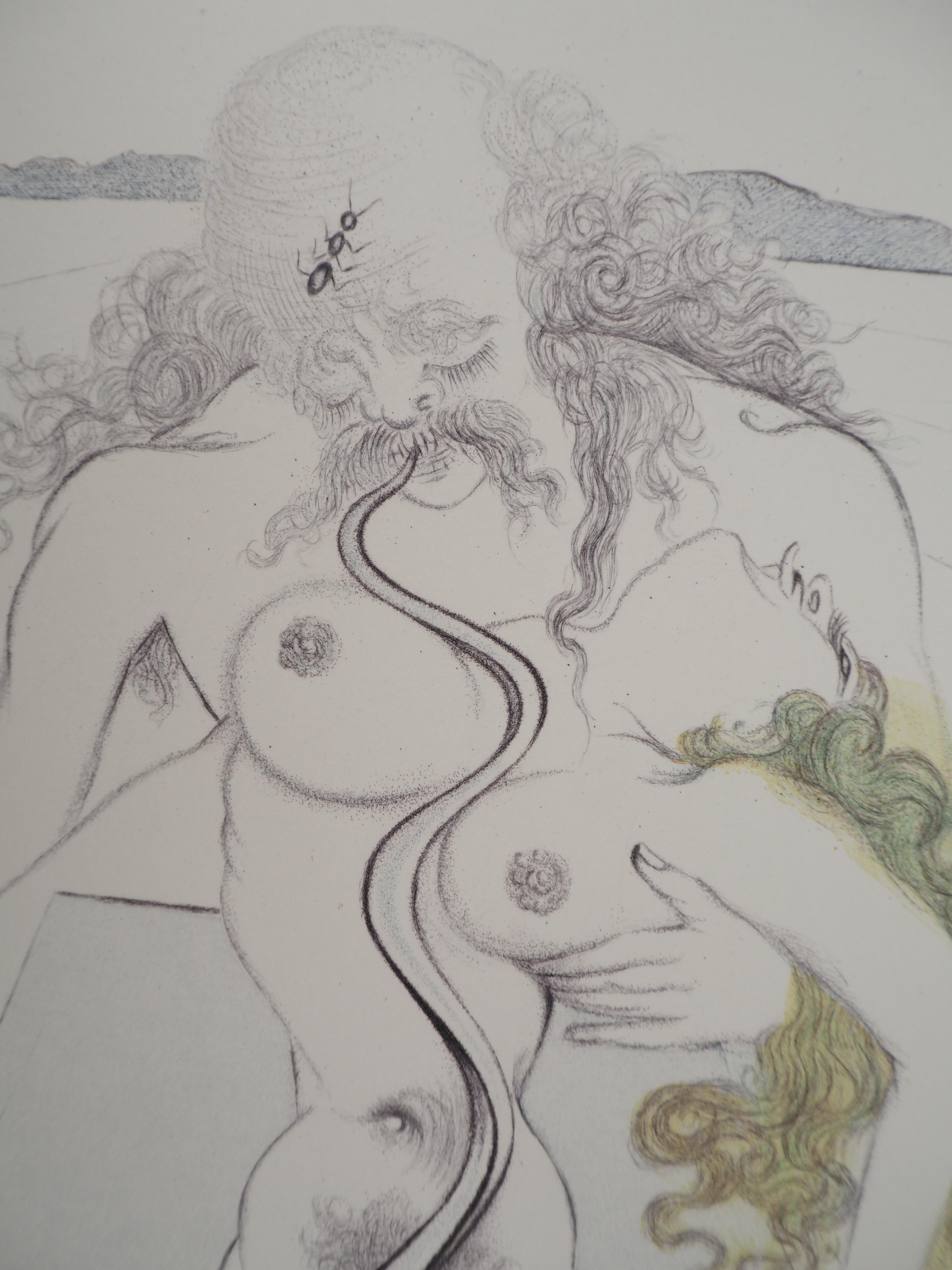 Salvador DALI (1904-1969)
Casanova : Abbandonati alla lussuria, 1967

Incisione originale
Firmato nel piatto
Su Vellum Rives 38 x 28 cm (c. 14,9 x 11 pollici)

RIFERIMENTI :
- Catalogo ragionato Field #67-4 C.
- Catalogo ragionato Michler e