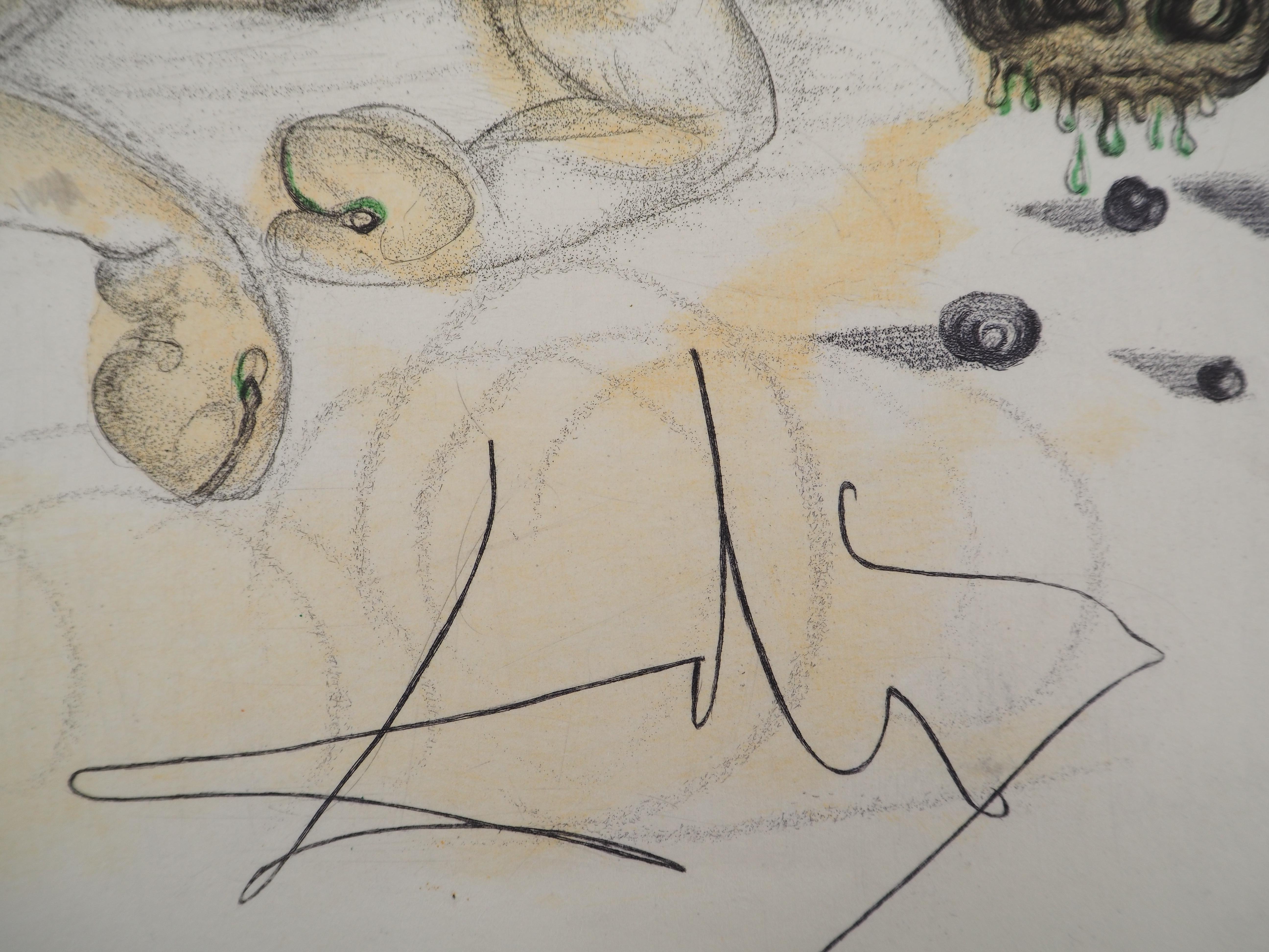 Casanova : La mujer y el cerdo trufado - Grabado original (Campo nº 67-4 H) - Print Surrealista de Salvador Dalí