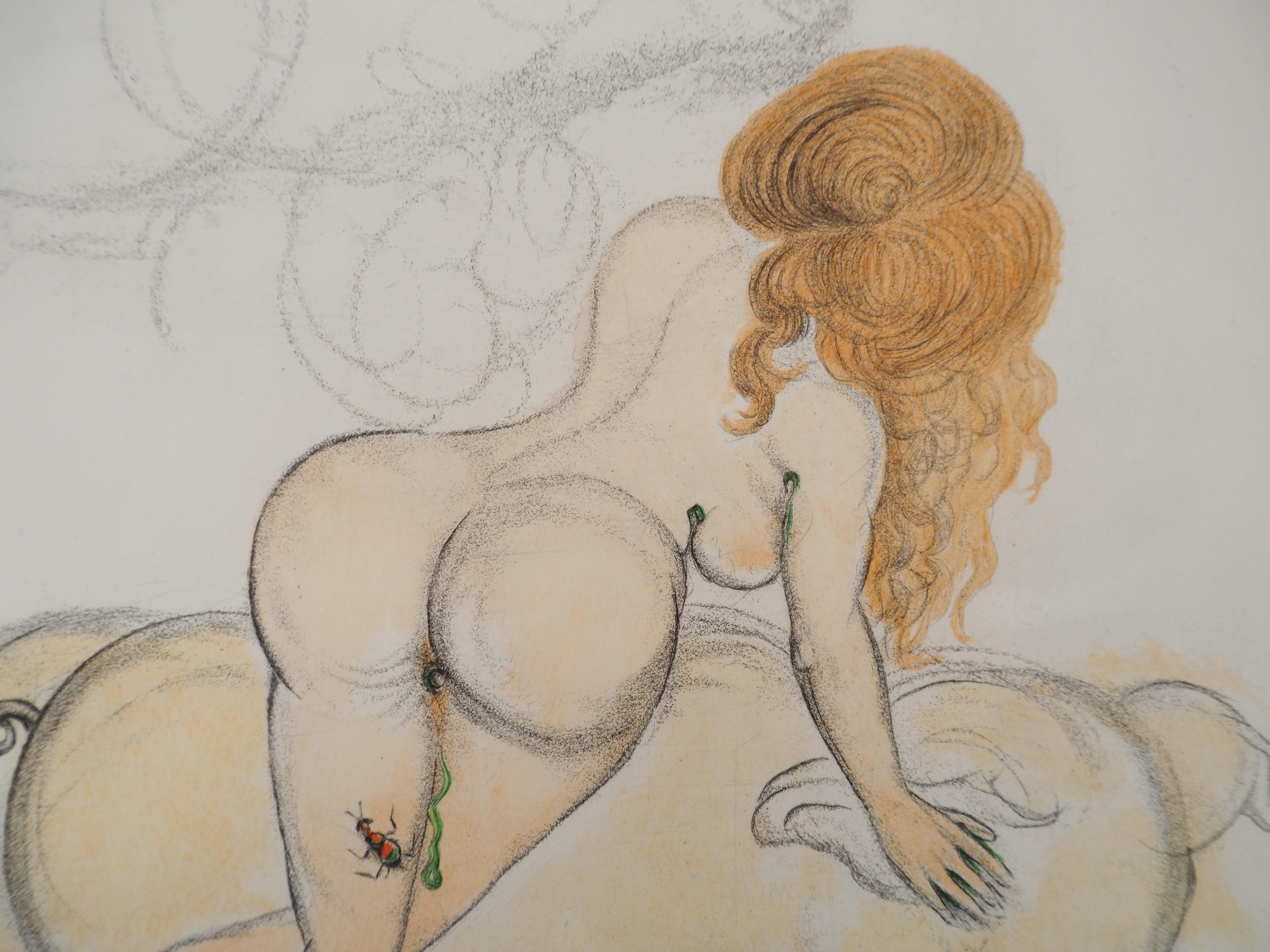 Salvador DALI (1904-1969)
Casanova : La mujer y el cerdo trufado, 1967

Grabado original
Firma impresa en la placa
Sobre vitela Rives 38 x 28 cm (c. 14,9 x 11 pulgadas)

REFERENCIAS :
- Catálogo razonado Campo nº 67-4 H
- Catálogo razonado Michler y