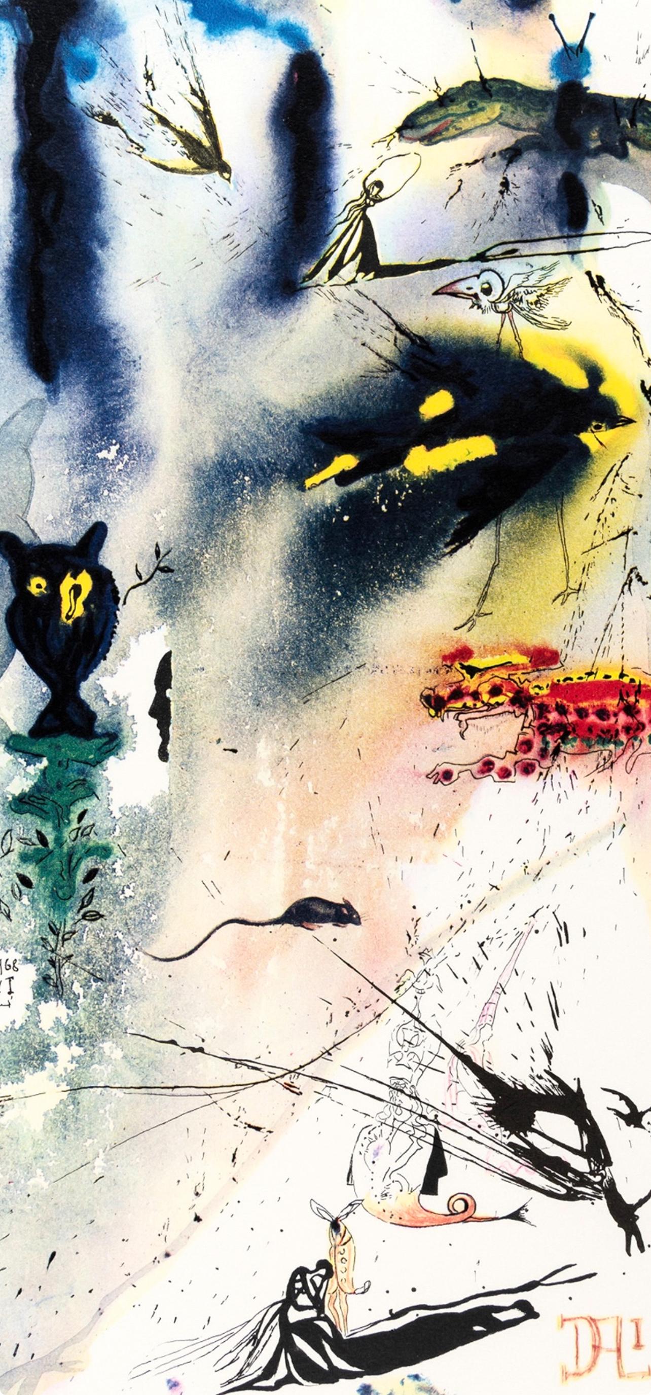 Caucus Race and a Long Tale (Field 69-5, A-M), Alice's Adventures in Wonderland - Surrealist Print by Salvador Dalí