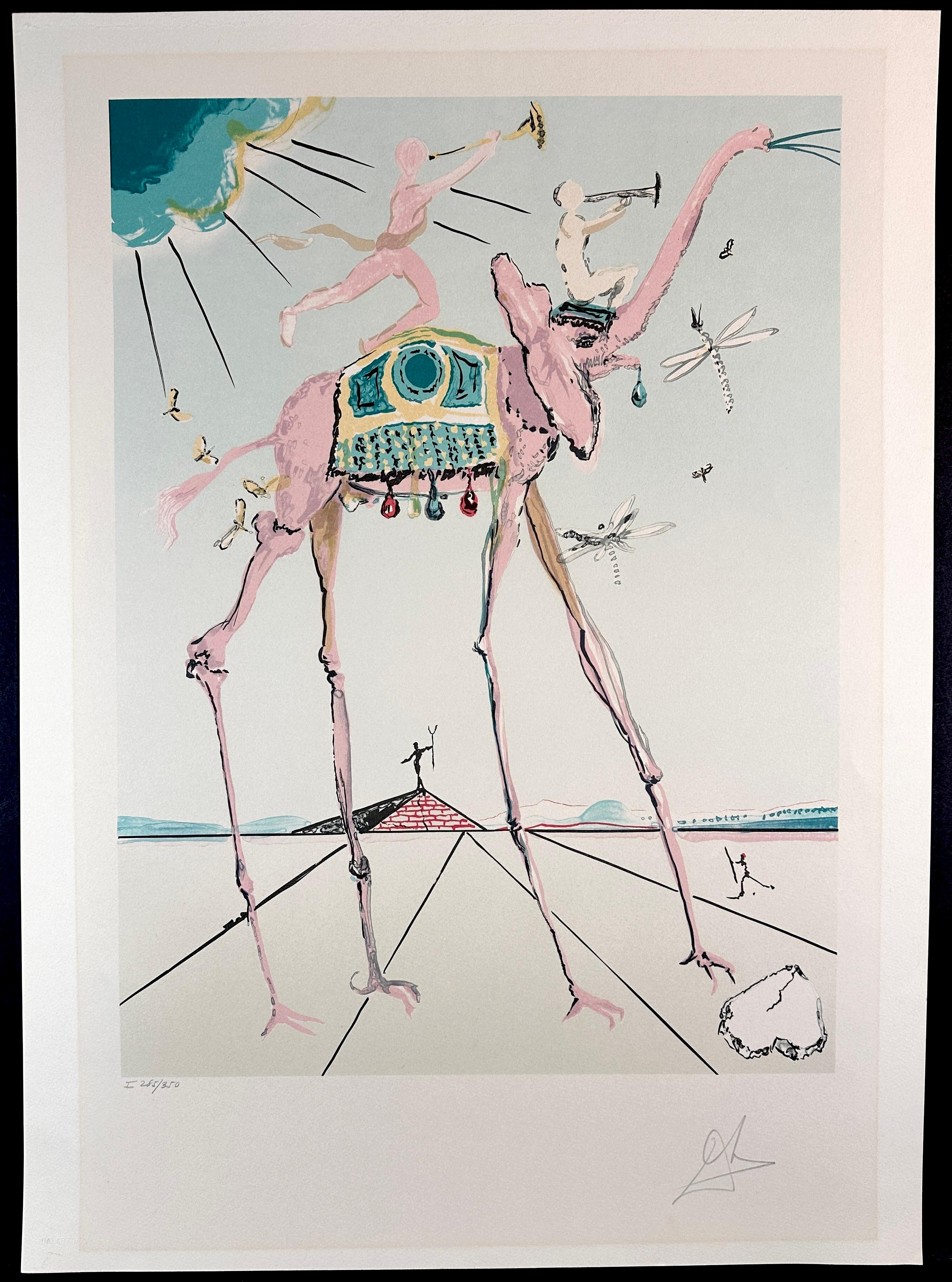 Salvador Dalí Animal Print – Der himmlische Elefant