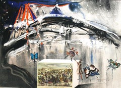 Central Park in Winter by Salvador Dali Currier&Ives series lithograph framed