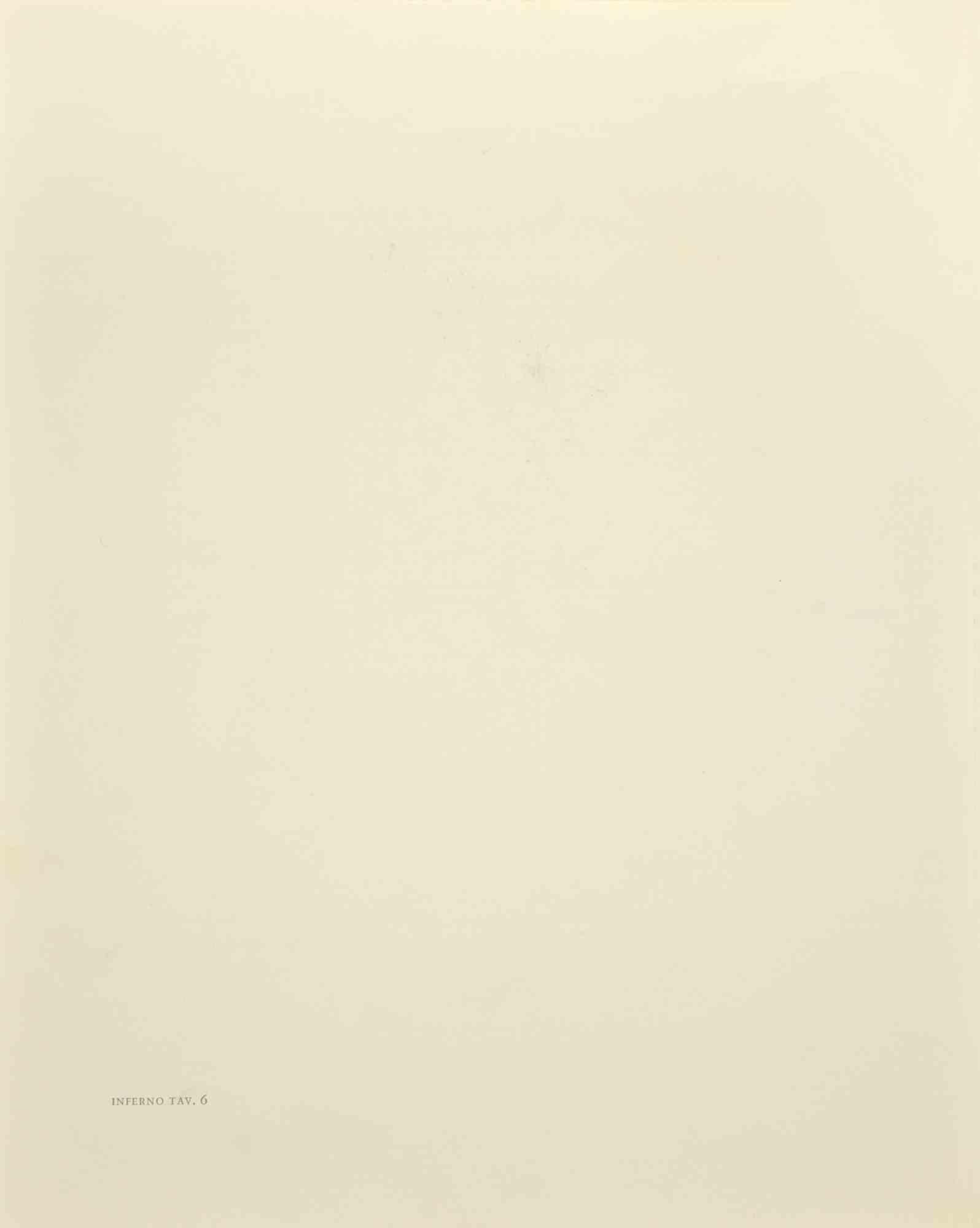 Cerberus - gravure sur bois - 1963 - Surréalisme Print par Salvador Dalí