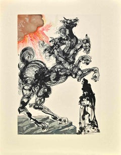 Cerberus - Woodcut Print - 1963