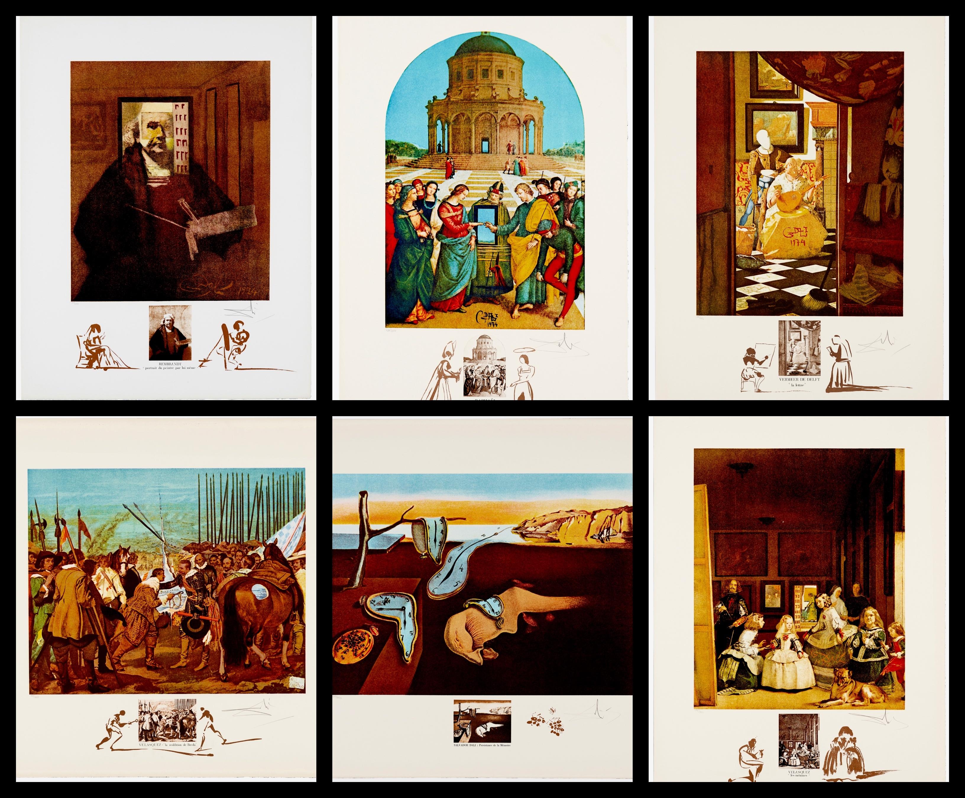 Print Salvador Dalí - Changements dans les grands chefs-d'œuvre Suite complète