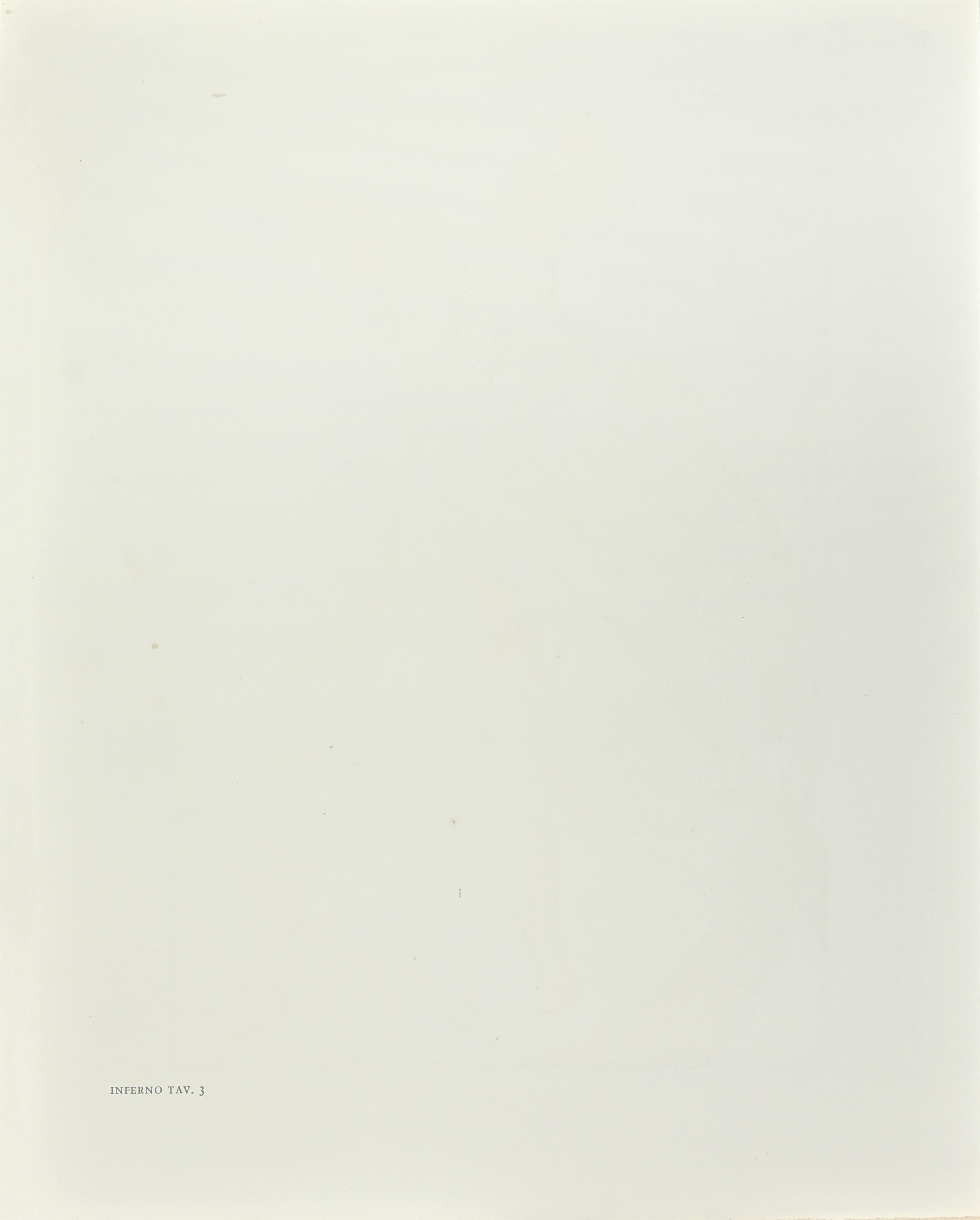 Charon - Original Woodcut Print attr. to Salvador Dalì - 1963 - White Figurative Print by Salvador Dalí