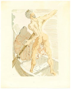 Charon - Original Woodcut Print by Salvador Dalì - 1963