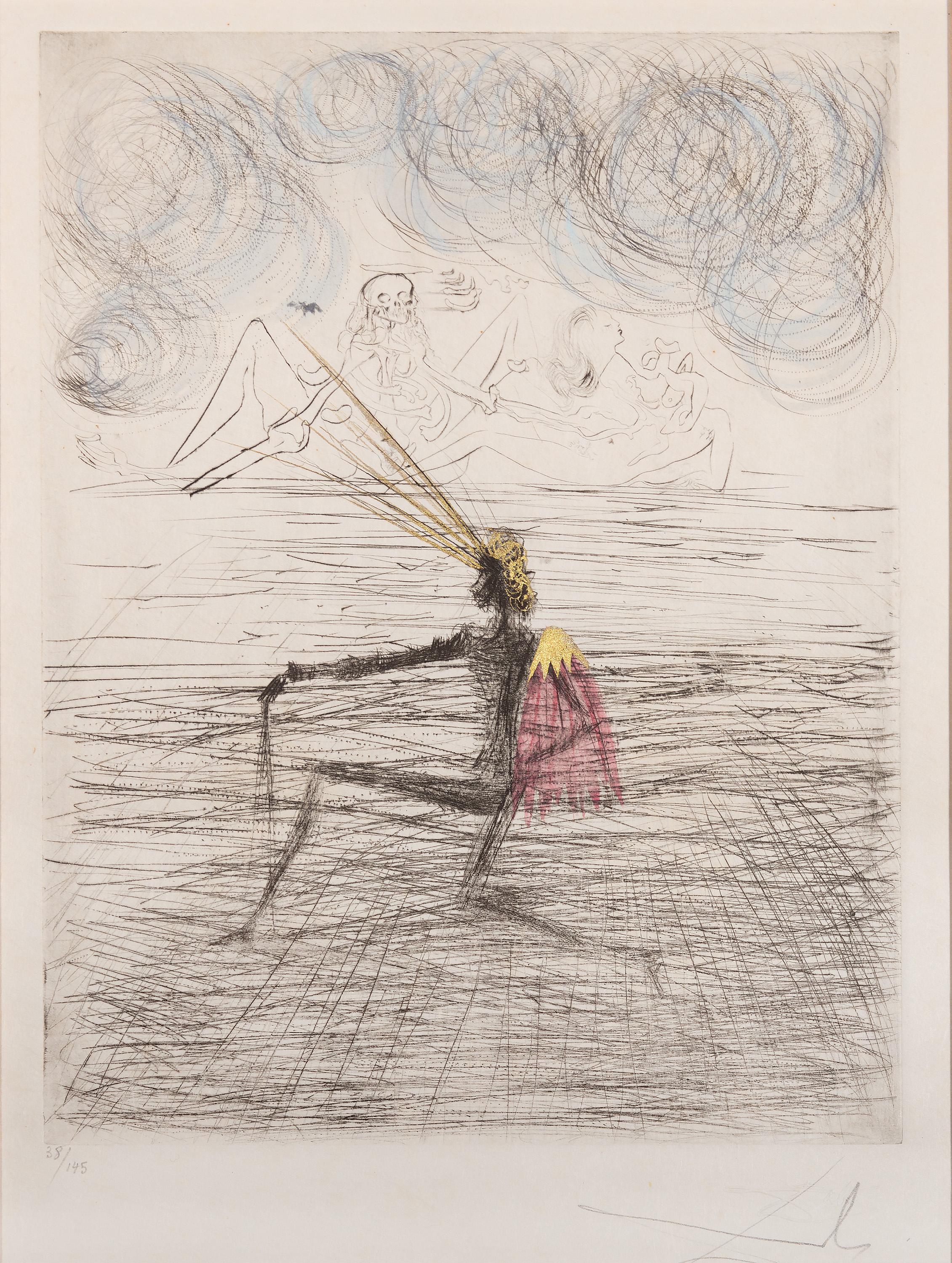 Chevalier a Genou (Chevalier agenouillé) - Print de Salvador Dalí