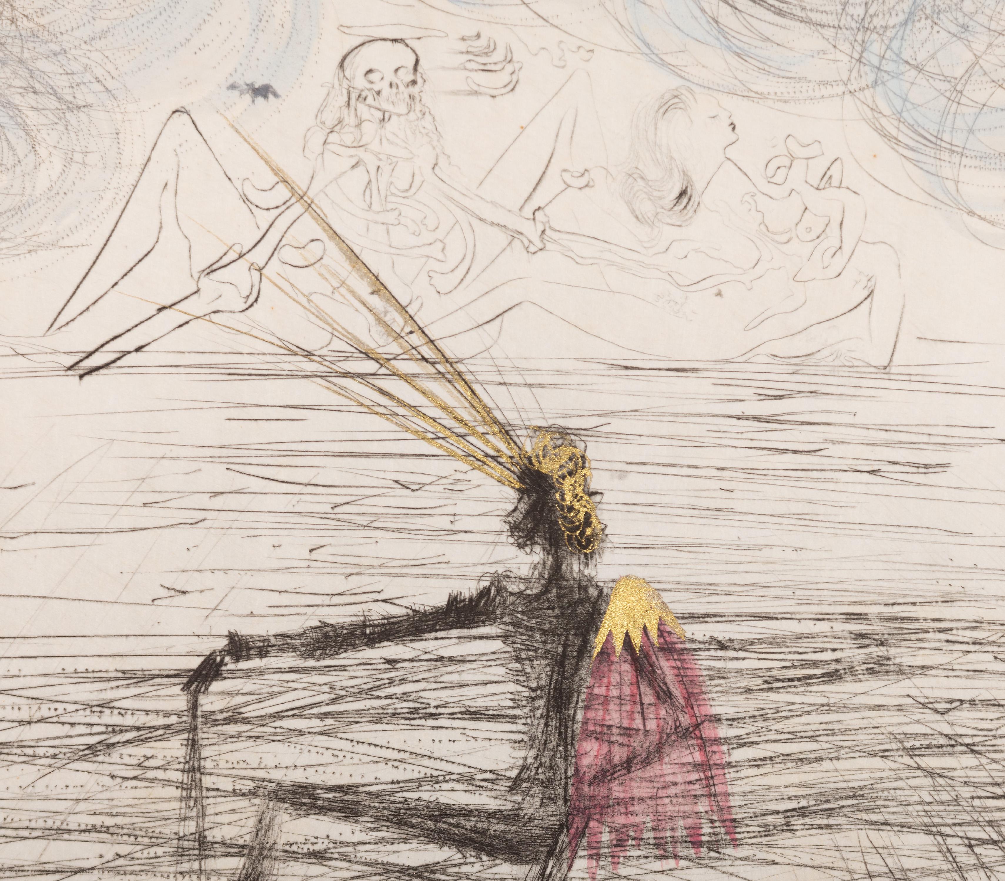 Chevalier a Genou (Chevalier agenouillé) - Beige Figurative Print par Salvador Dalí