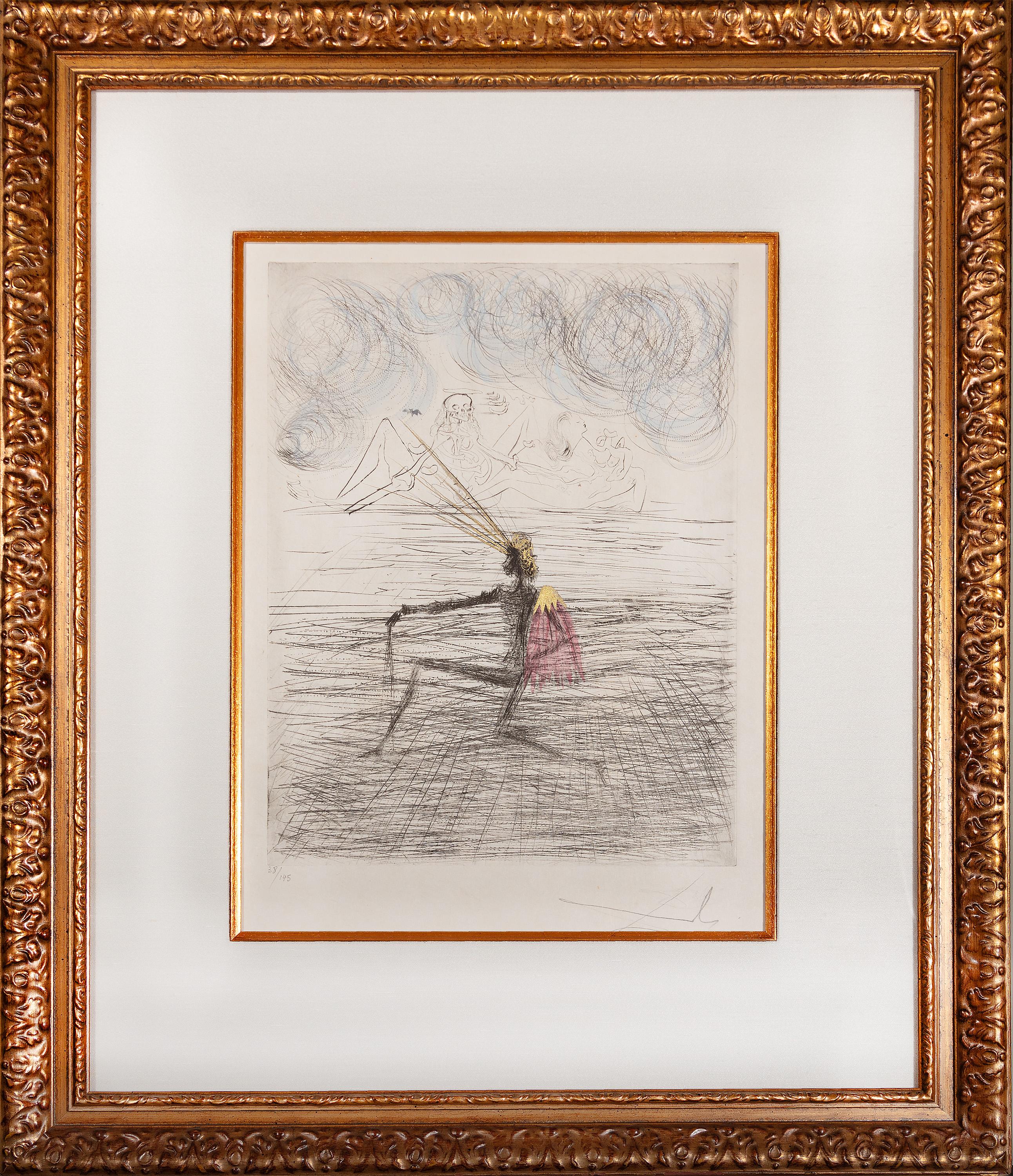 Figurative Print Salvador Dalí - Chevalier a Genou (Chevalier agenouillé)