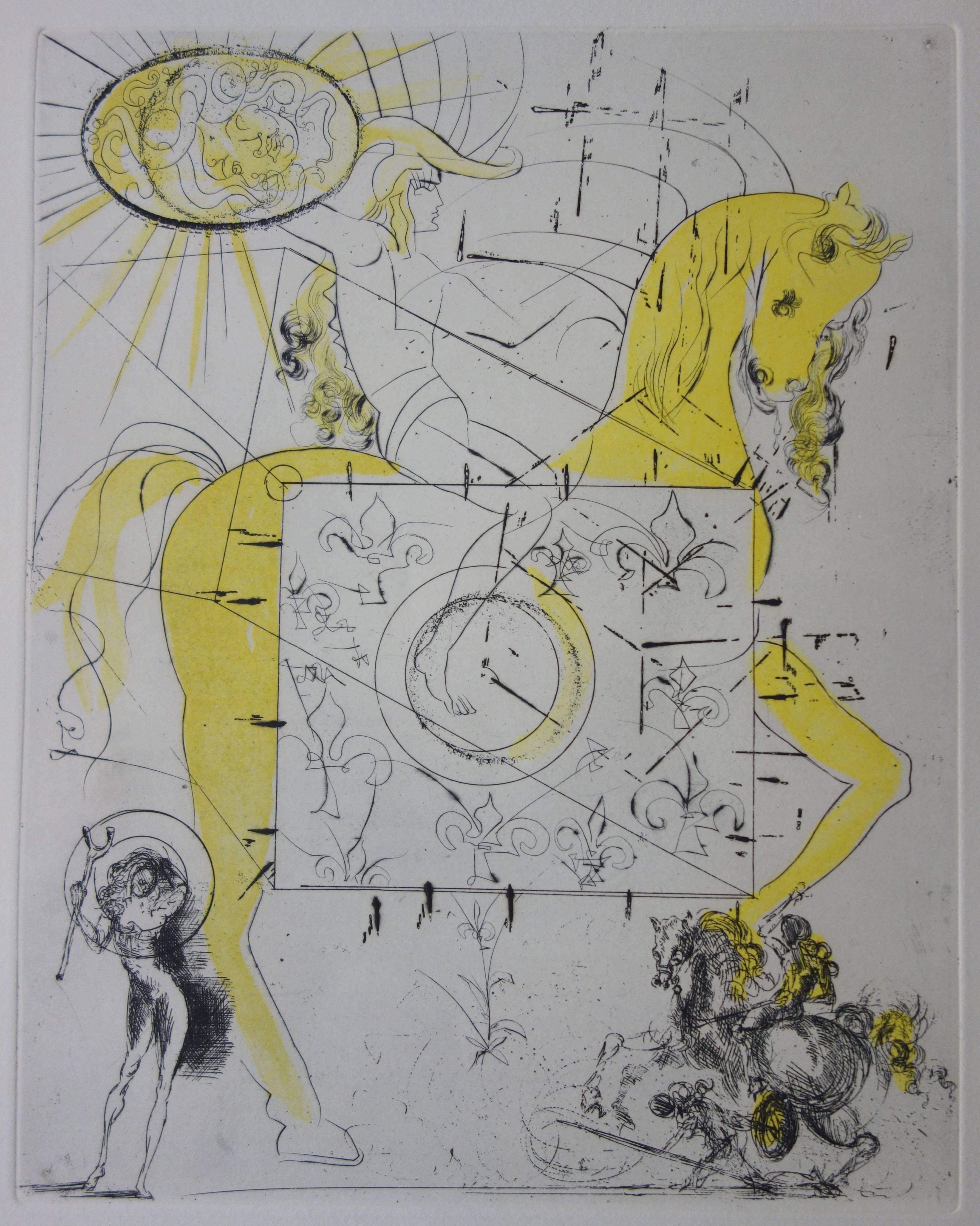 Chevalier Royal de l'Apocalypse - Acquaforte originale - 1972 - Print Surrealismo di Salvador Dalí