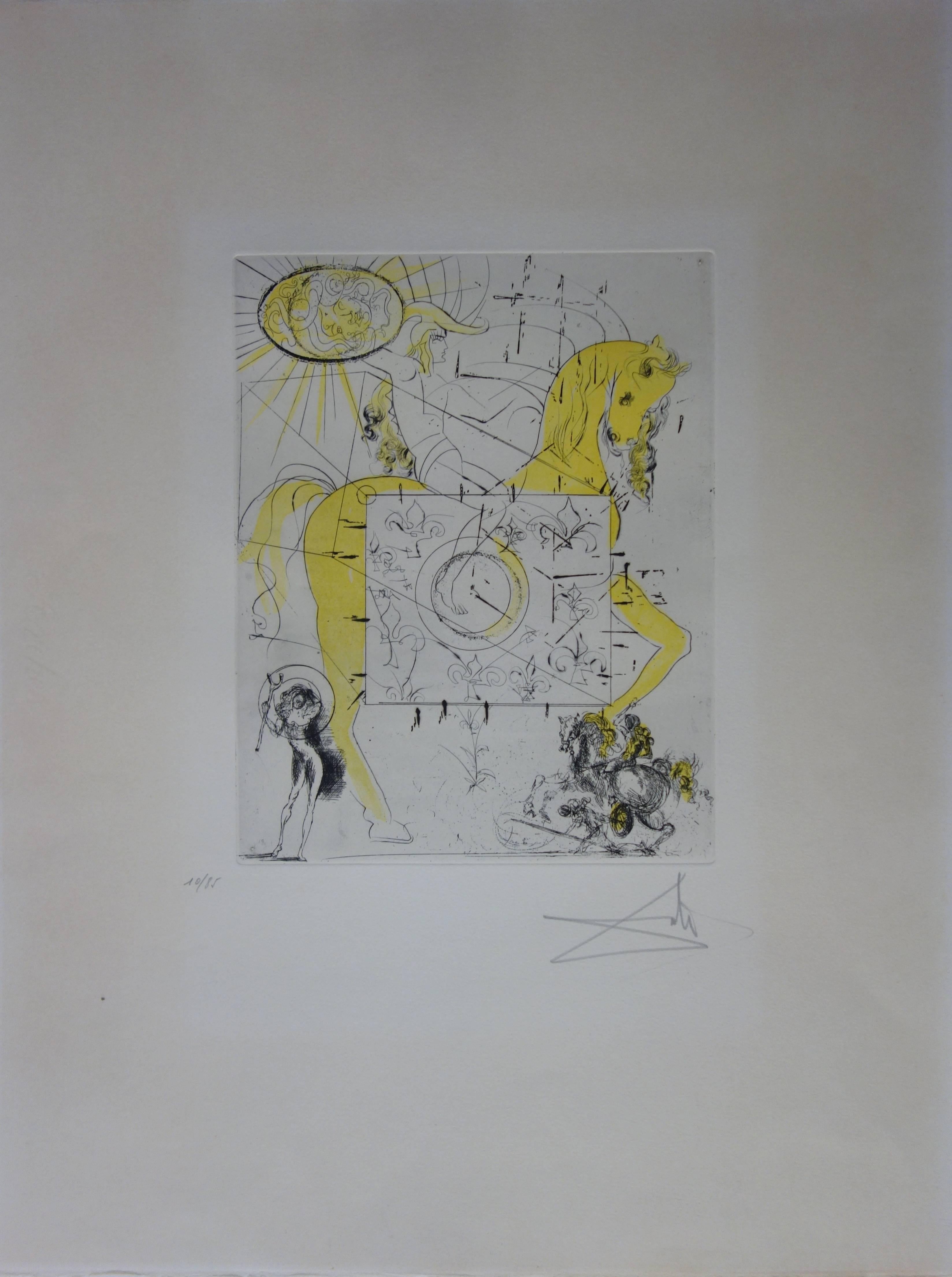 Figurative Print di Salvador Dalí - Chevalier Royal de l'Apocalypse - Acquaforte originale - 1972