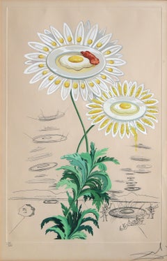 Chrysanthemum Frutescens, Signed Surrealist Photolithograph by Salvador Dali