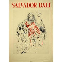 Circa 1970 Original Salvador Dalí Mythological Poster - Poseidon (Neptune)