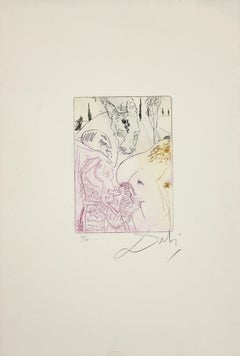 Compère Pierre's Mare - Original Etching by Salvador Dalì - 1972