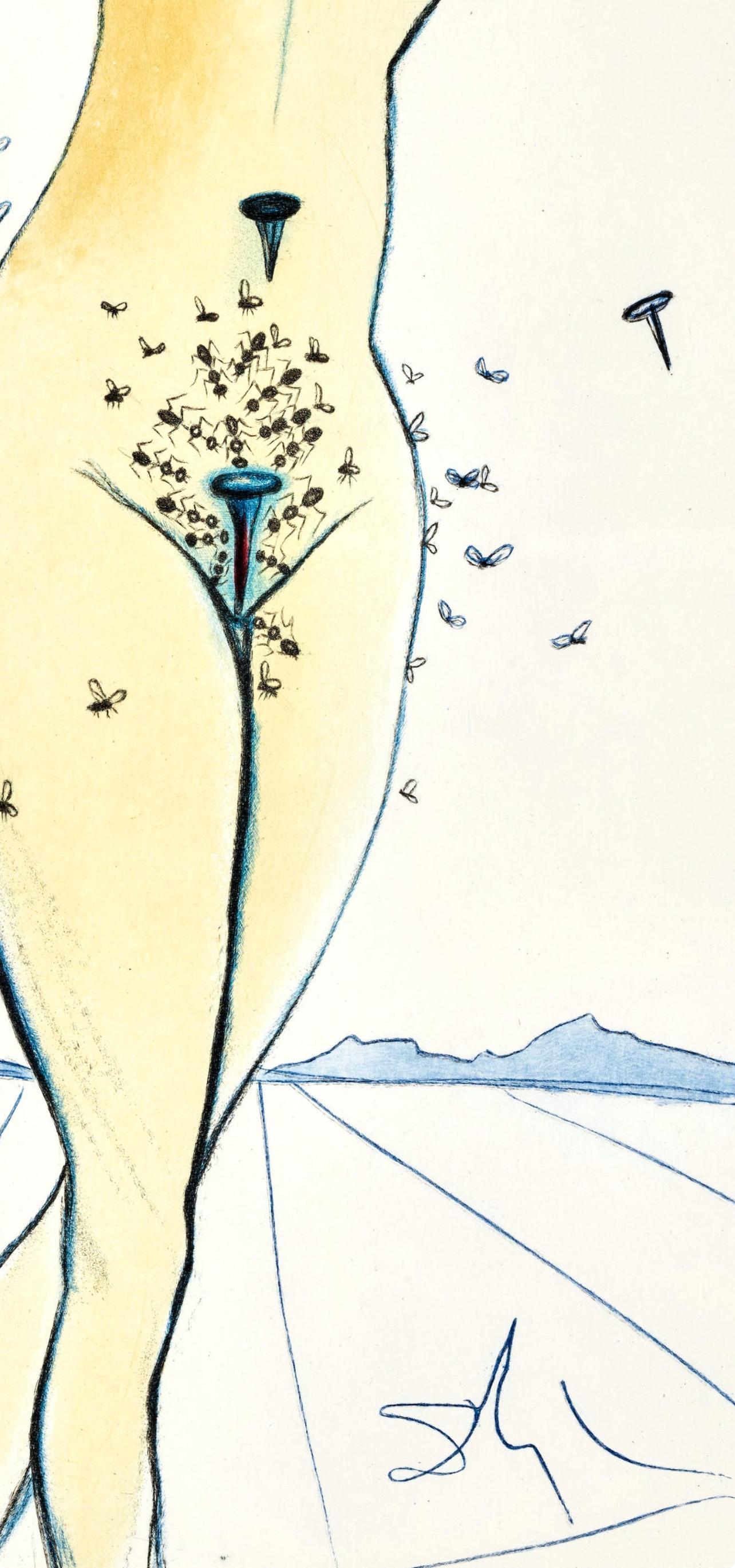 Composizione (Campo 67-4; M/L 174-187), Dalí illustre Casanova - Figurative Print Bianco di Salvador Dalí