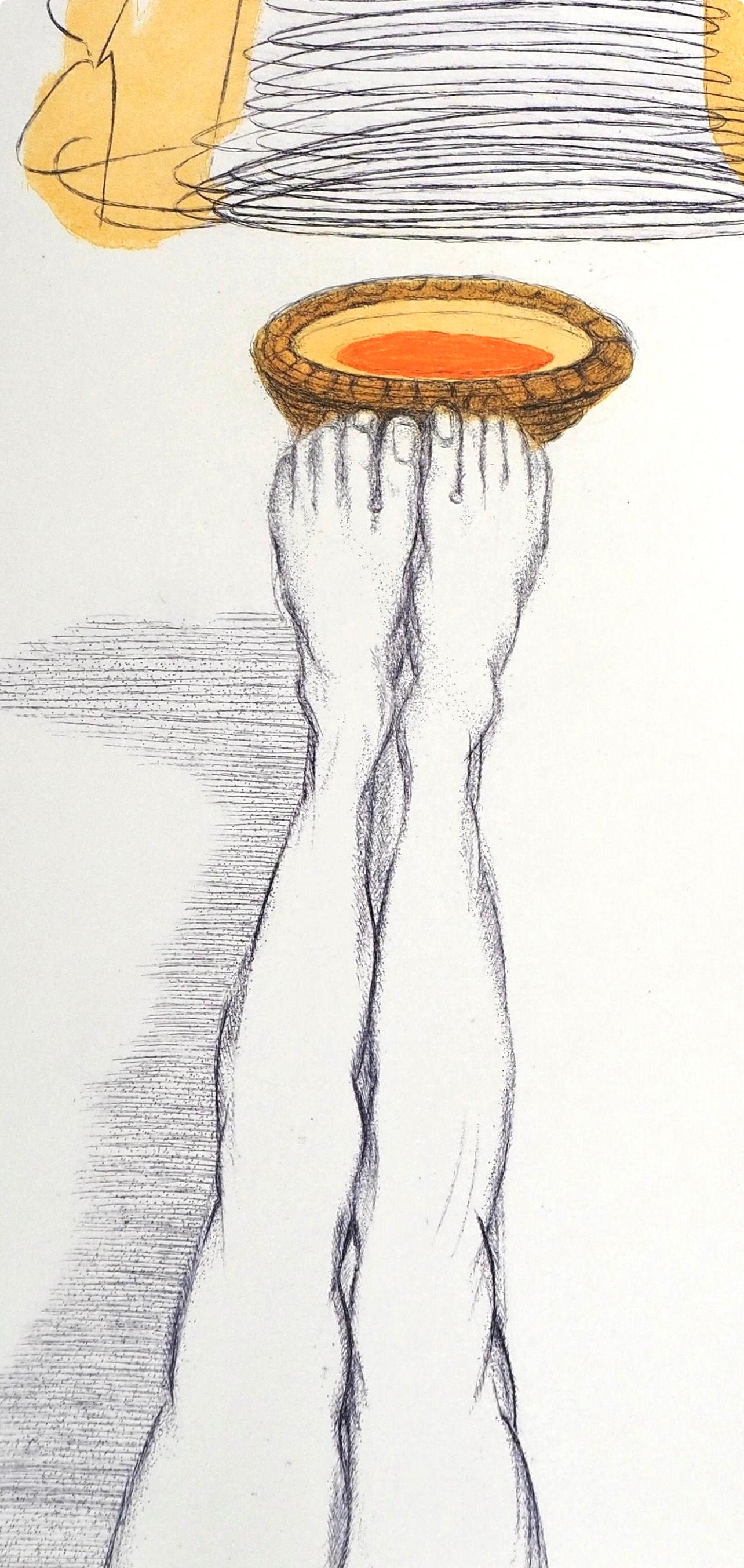 Composition (champ 67-4 ; M/L 174-187), Dalí illustre Casanova - Beige Figurative Print par Salvador Dalí