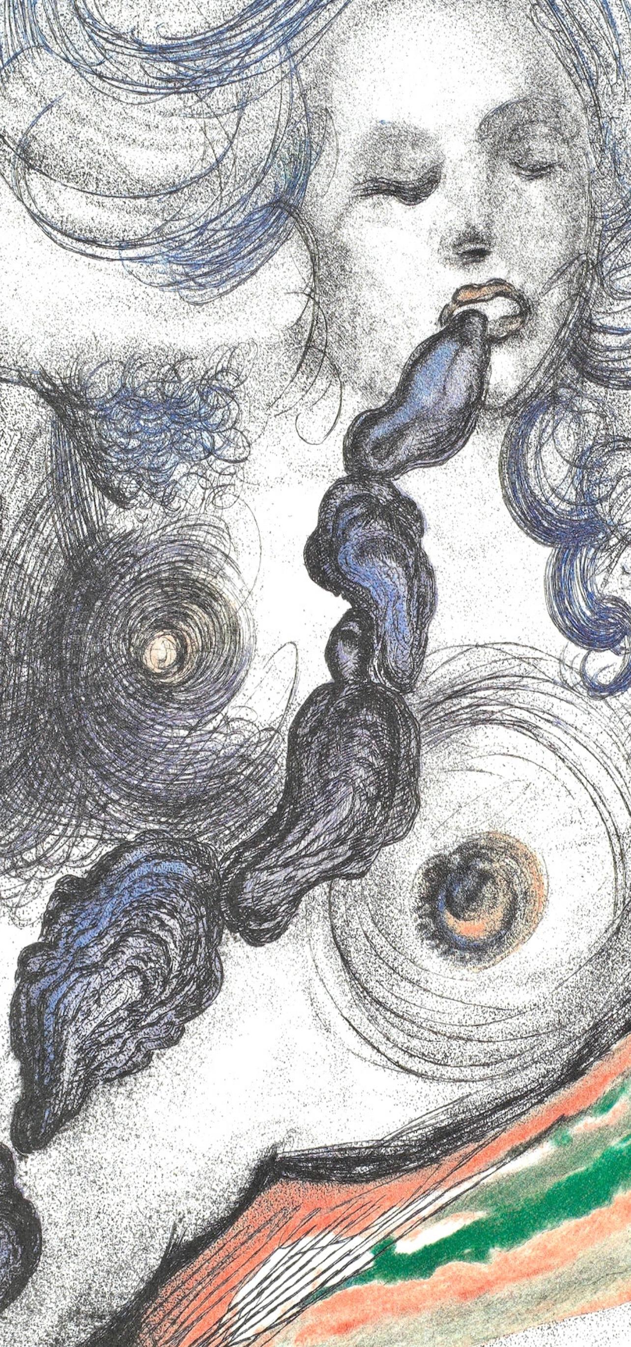 Composition (champ 67-4 ; M/L 174-187), Dalí illustre Casanova - Gris Landscape Print par Salvador Dalí