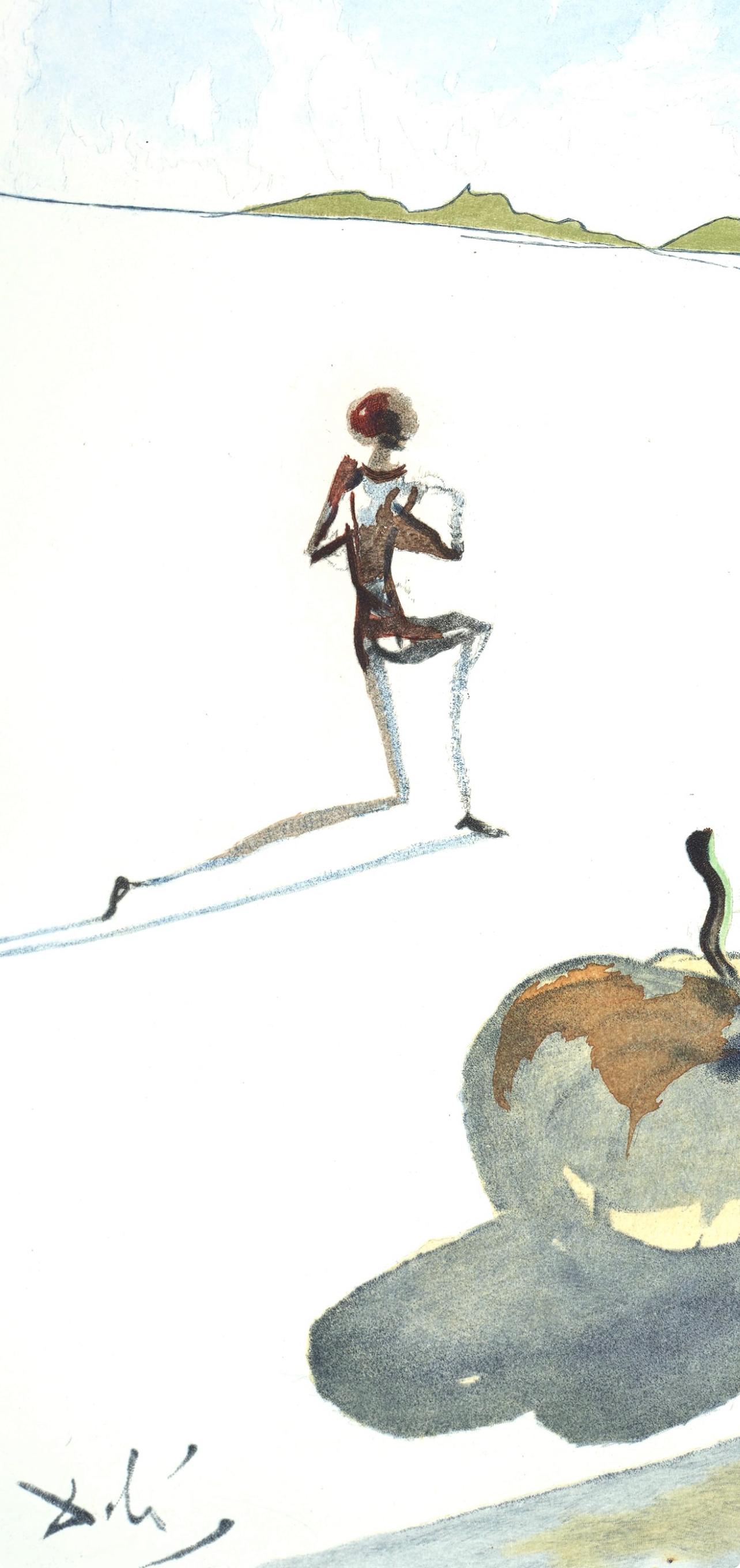 Composition (champ 67-4 ; M/L 174-187), Dalí illustre Casanova - Beige Figurative Print par Salvador Dalí
