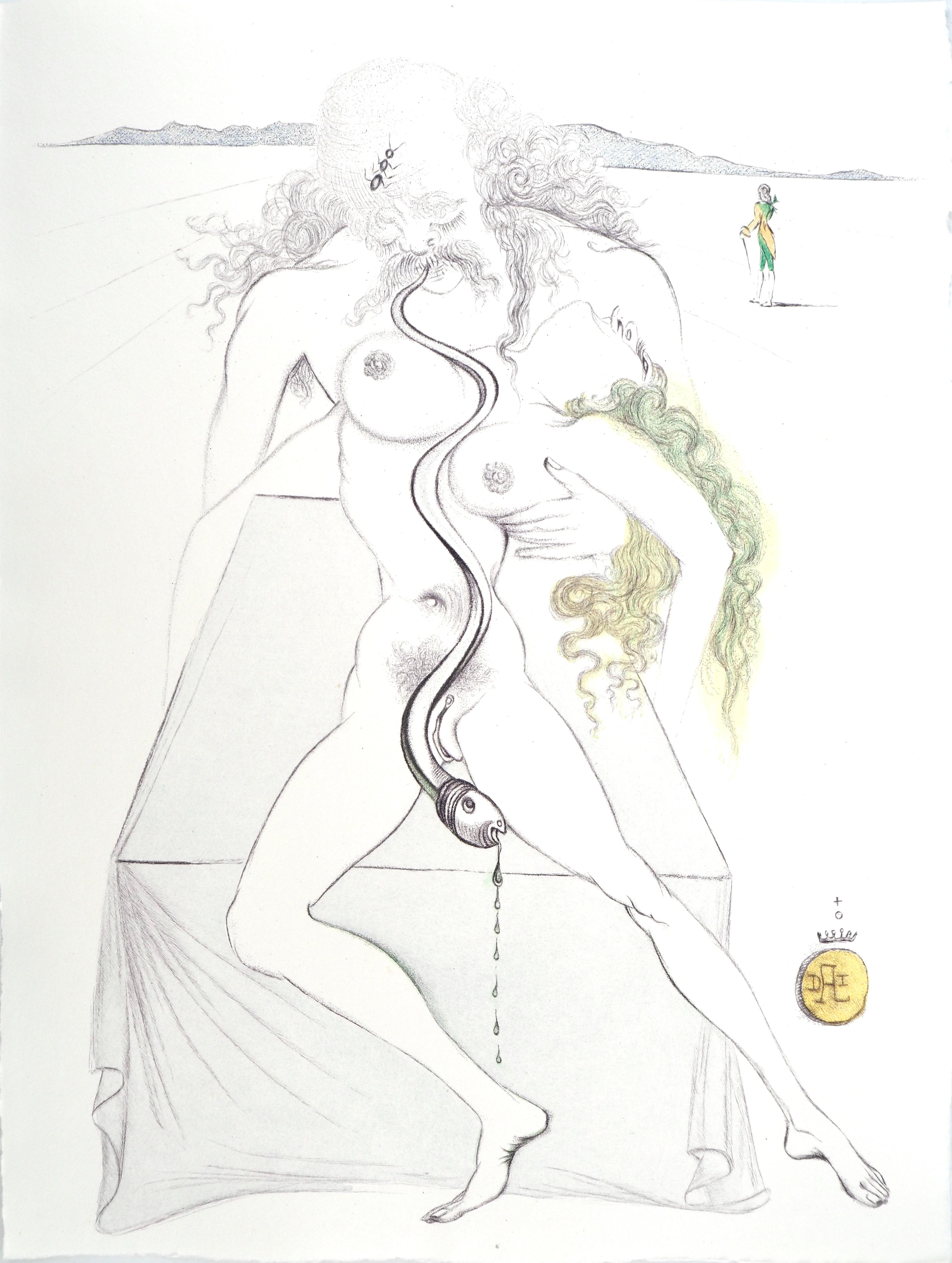 Figurative Print de Salvador Dalí - Composición (Campo 67-4; M/L 174-187), Dalí illustre Casanova