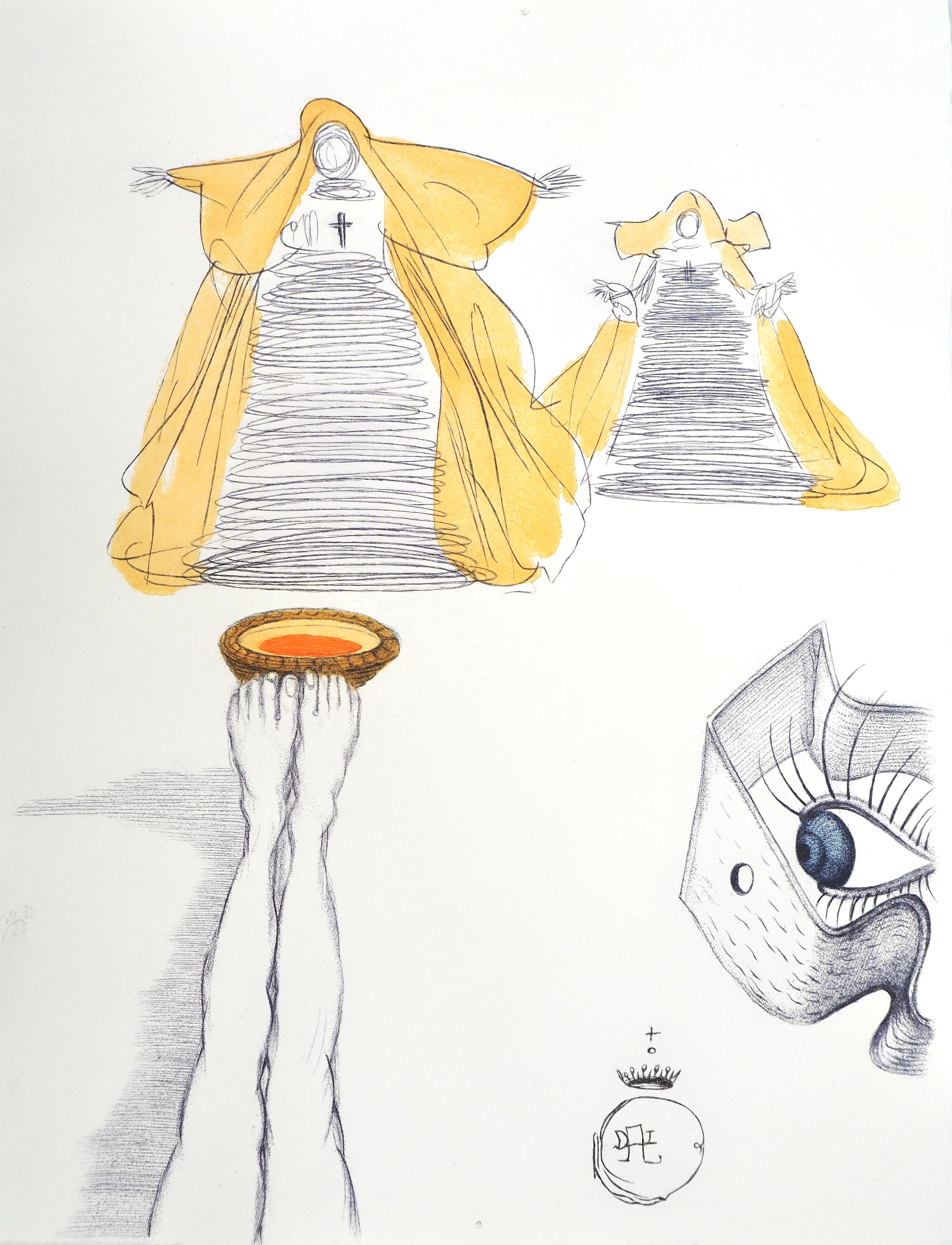 Figurative Print Salvador Dalí - Composition (champ 67-4 ; M/L 174-187), Dalí illustre Casanova
