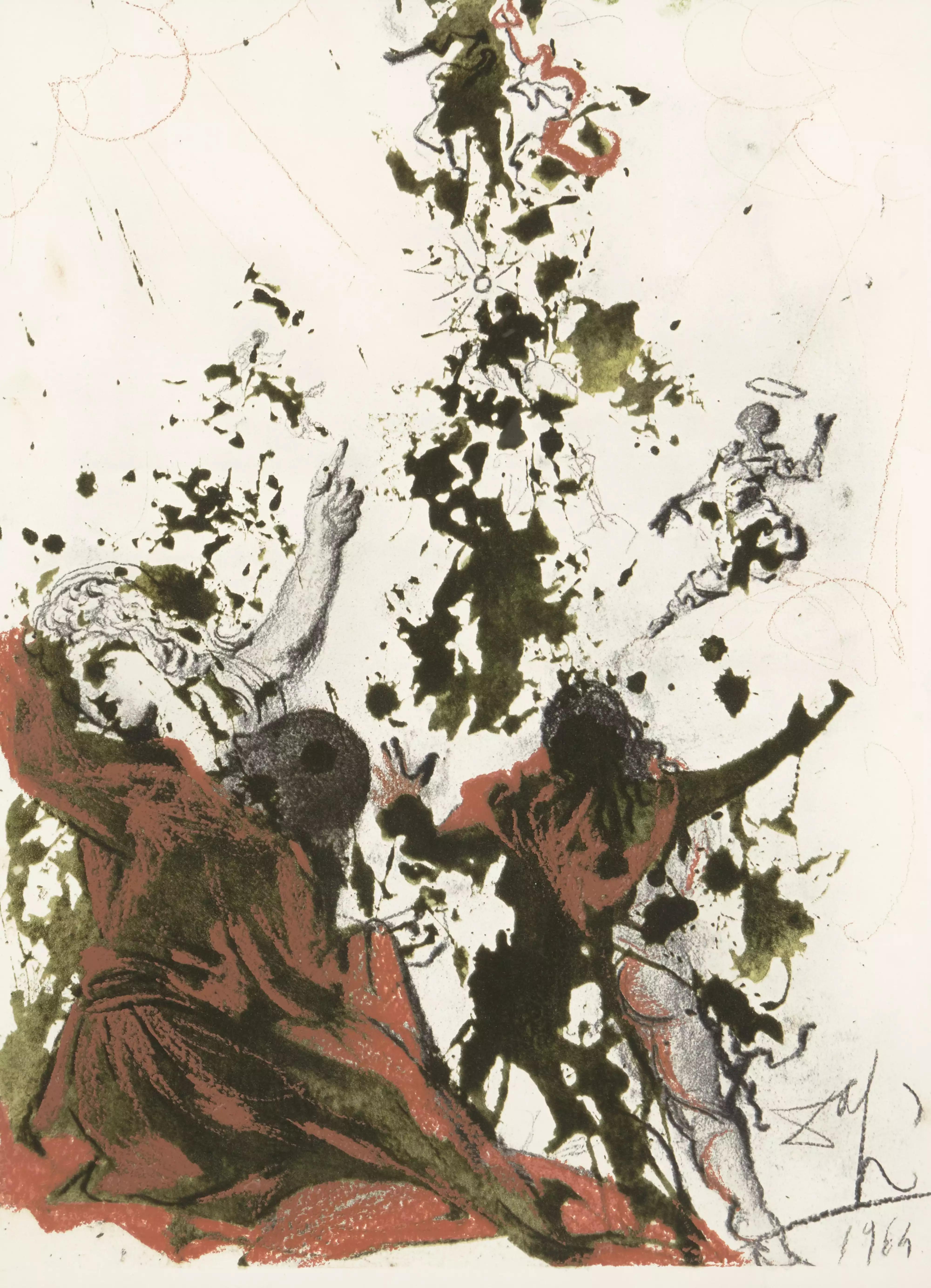 Composizione (Campo 69-3; M/L. 1600), VI tavole dal ciclo della, Biblia Sacra - Print di Salvador Dalí