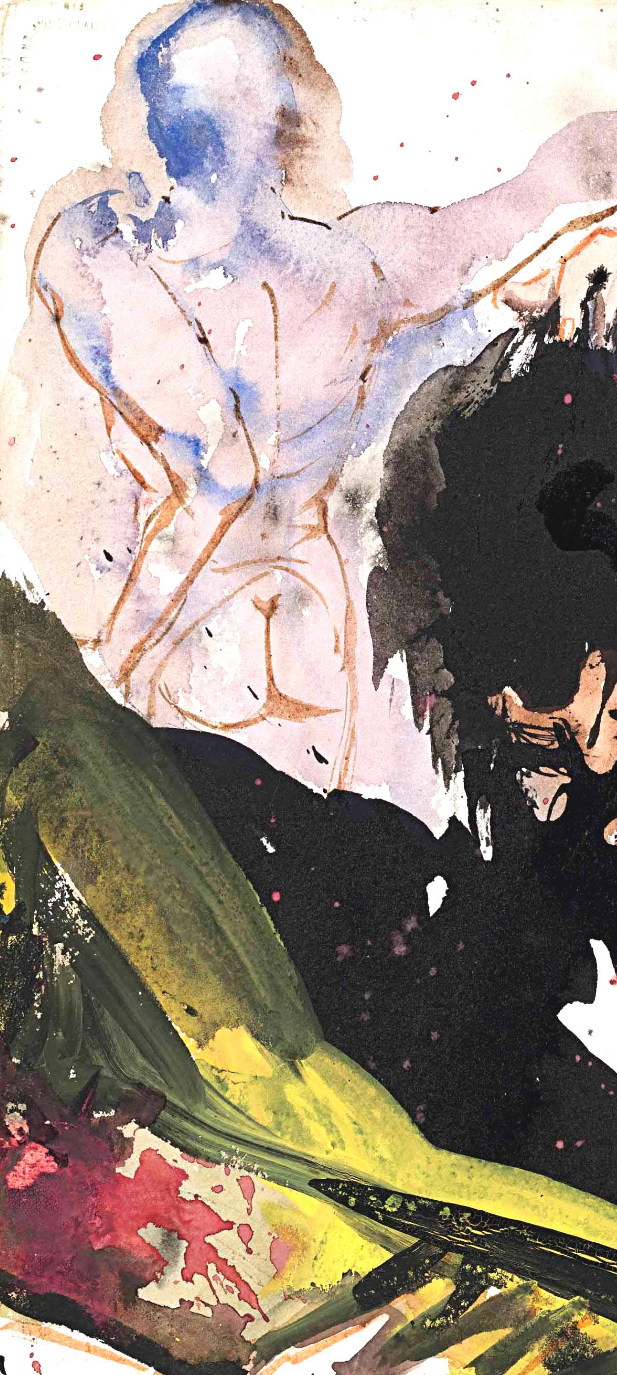 Composición (Campo 69-3; M/L. 1600), VI tavole dal ciclo della, Biblia Sacra - Figurative Print Beige de Salvador Dalí