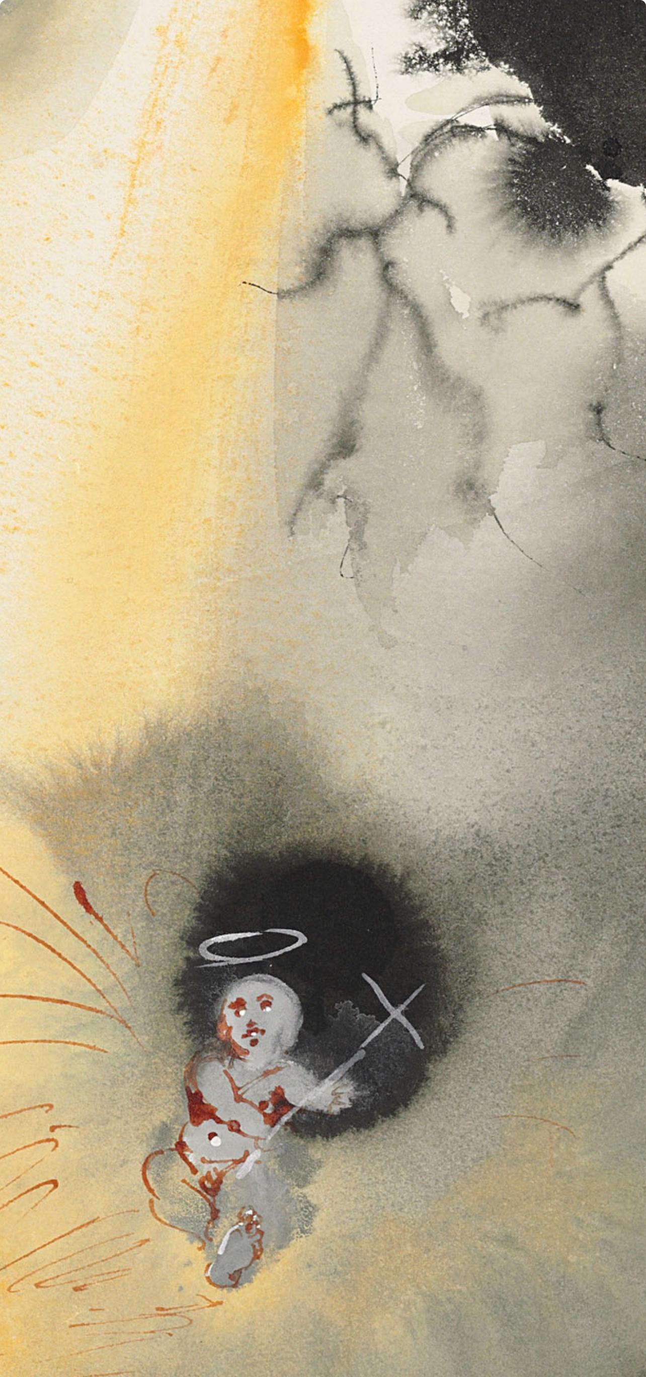 Composition (Field 69-3; M/L. 1600), VI tavole dal ciclo della, Biblia Sacra - Brown Figurative Print by Salvador Dalí
