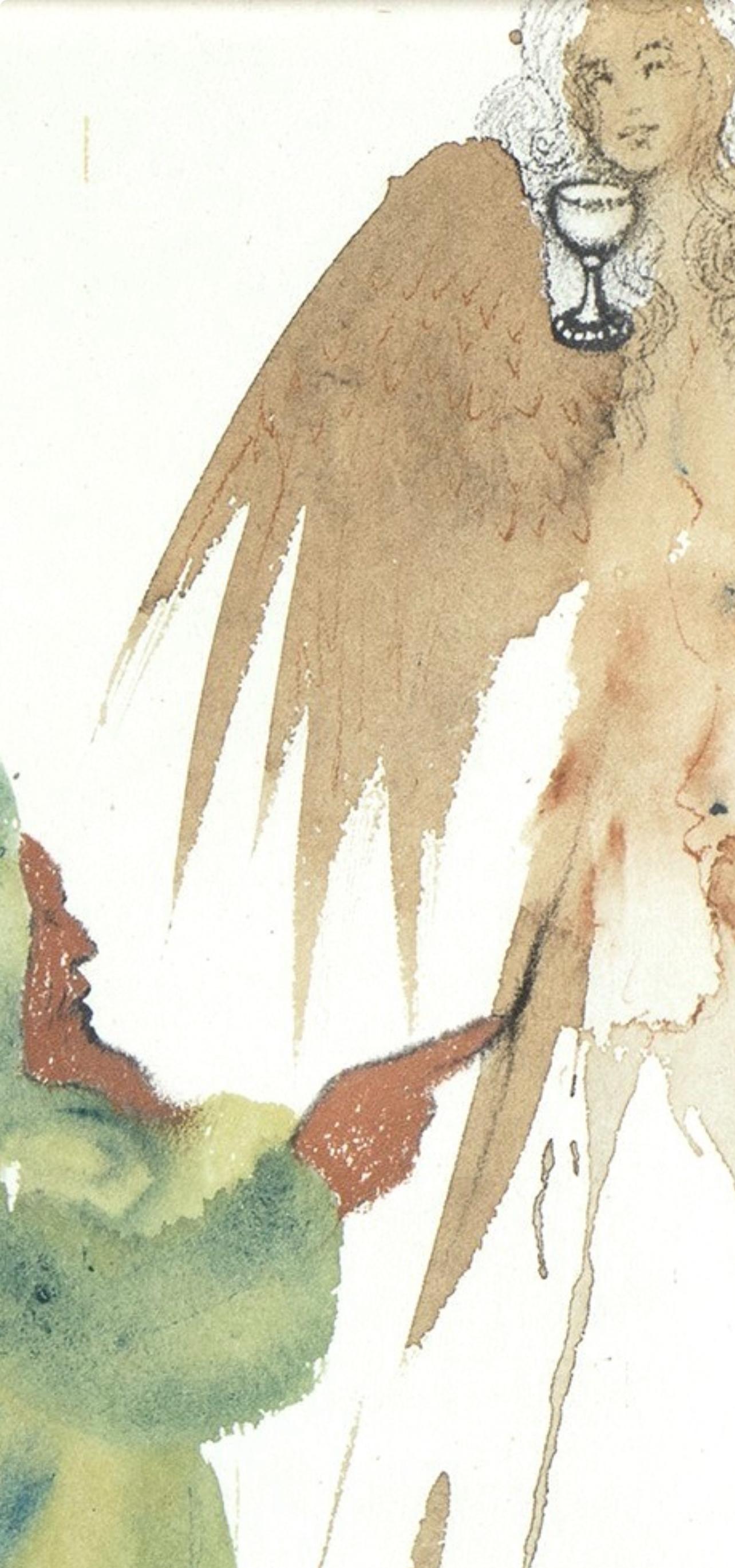 Composición (Campo 69-3; M/L. 1600), VI tavole dal ciclo della, Biblia Sacra - Figurative Print Beige de Salvador Dalí